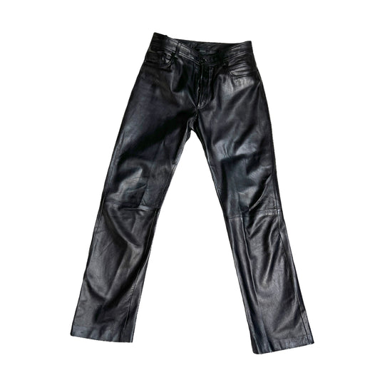 Men's Black Leather Pants - XS