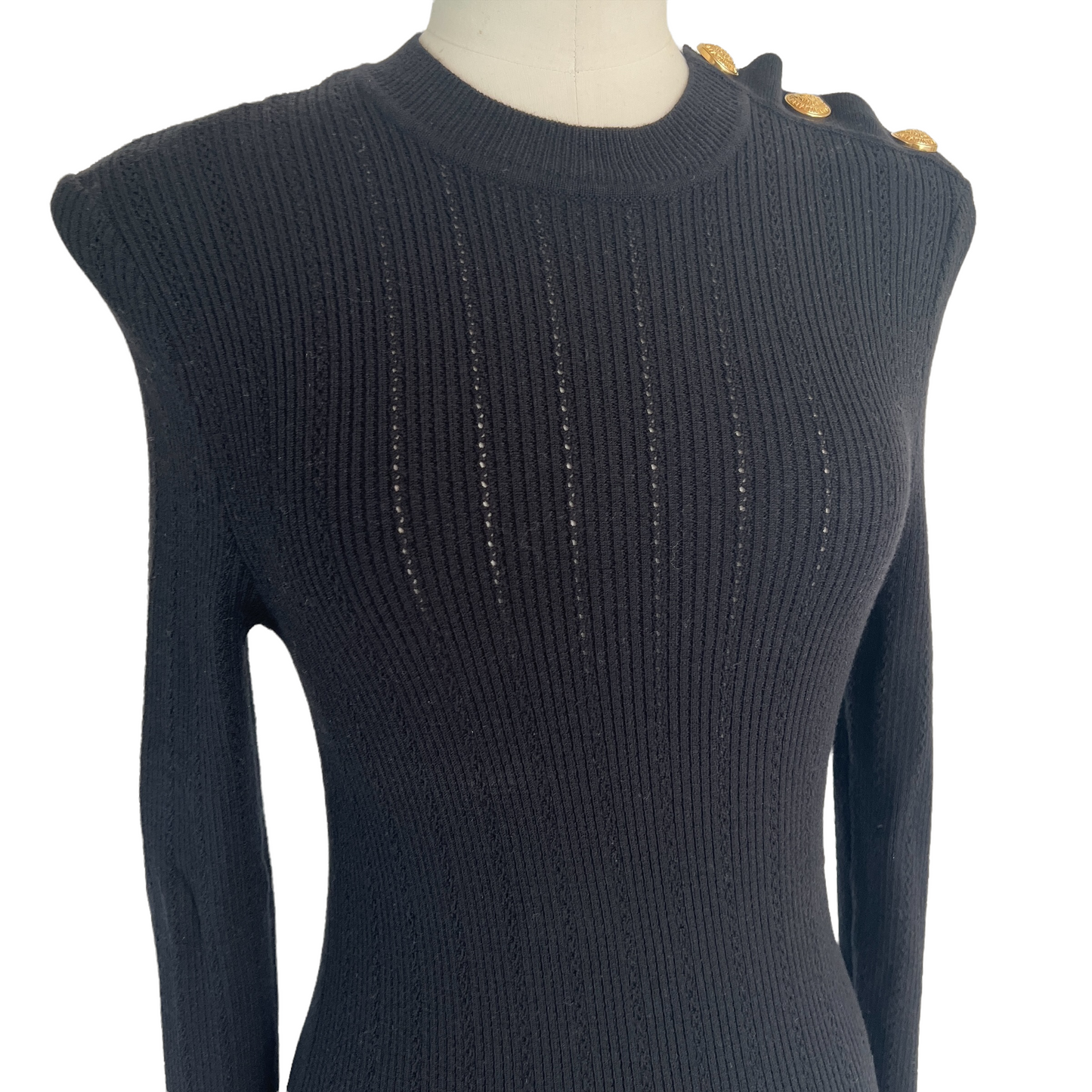Black Wool Dress - M