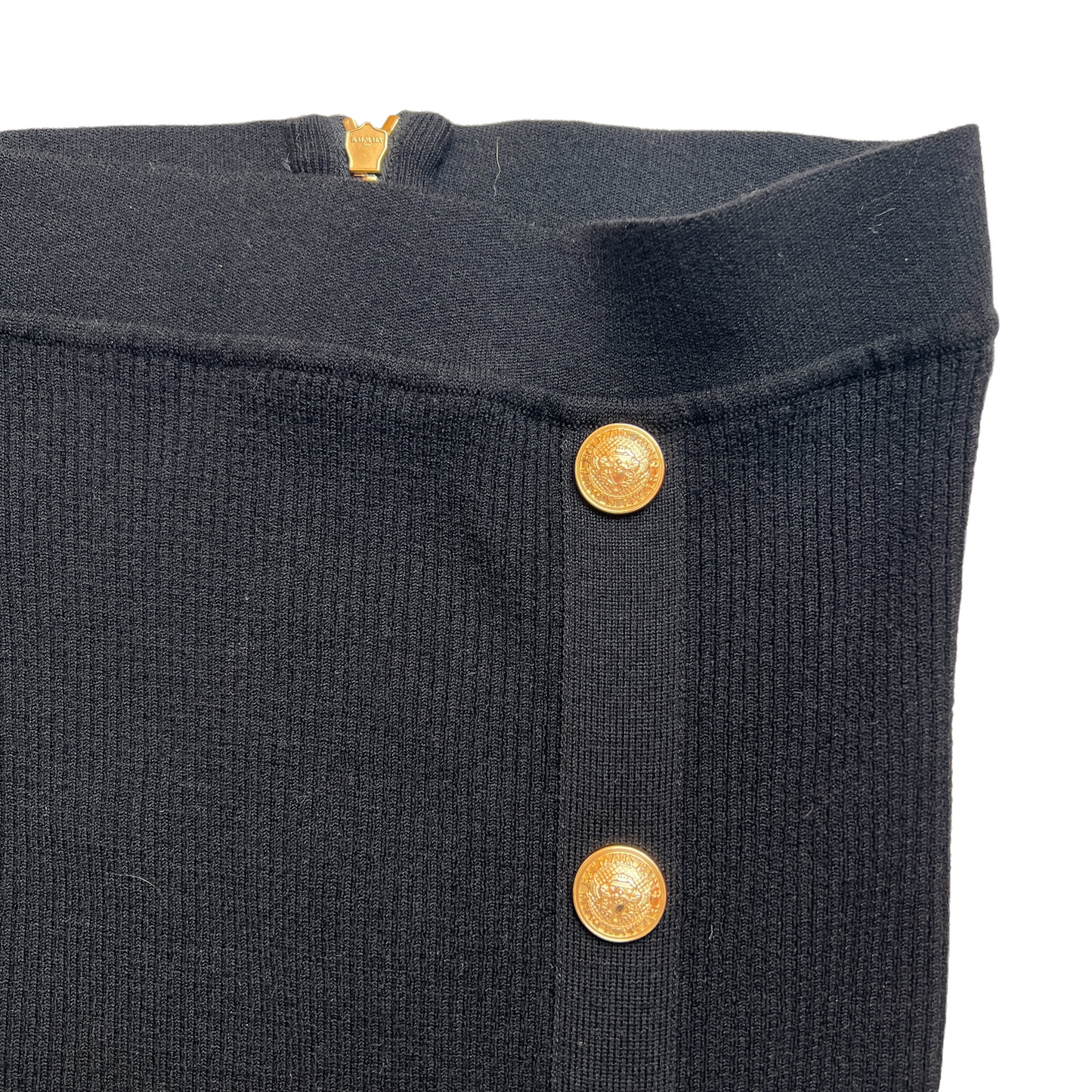 Black Wool Skirt - S