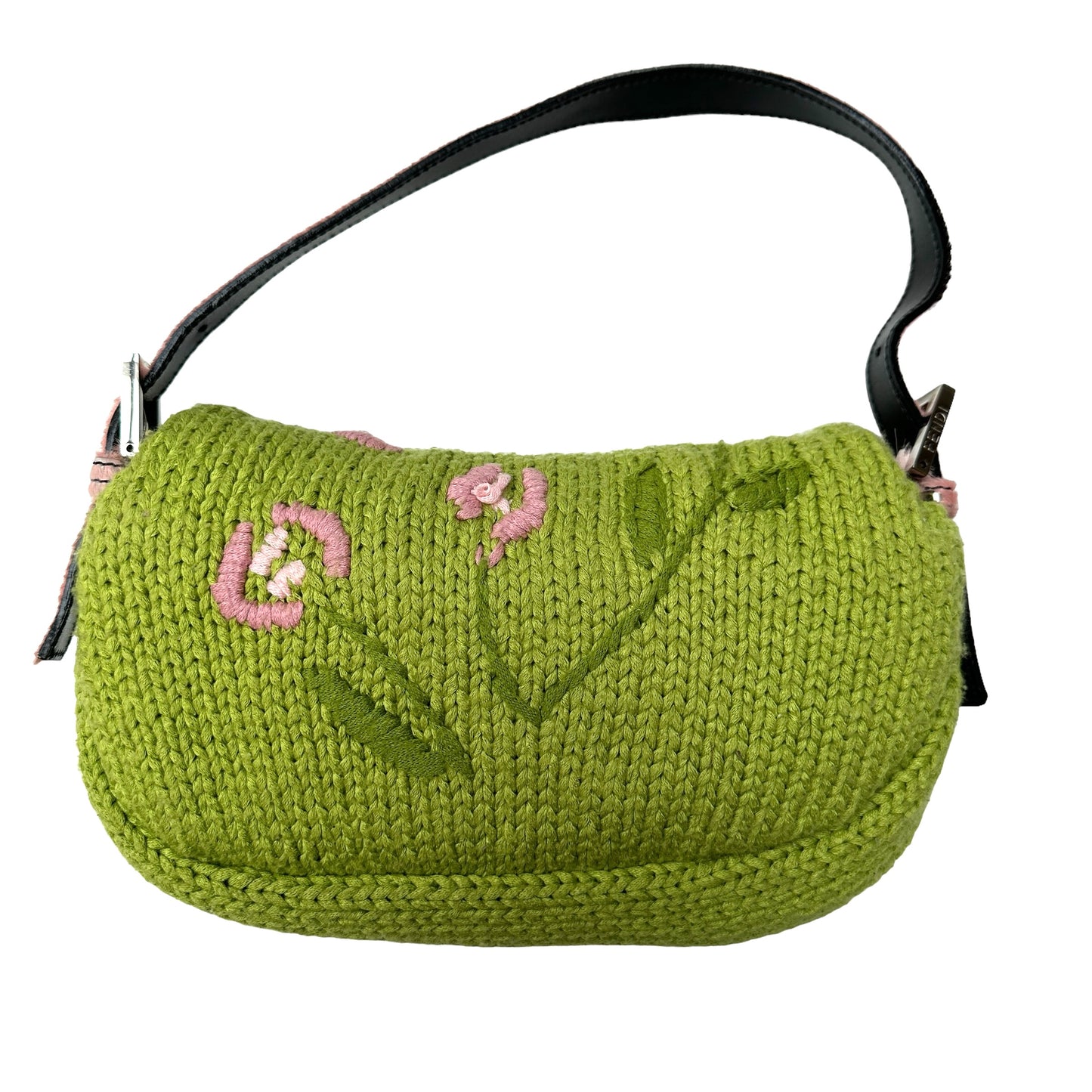 Vintage Green Wool Baguette w/Pony Hair