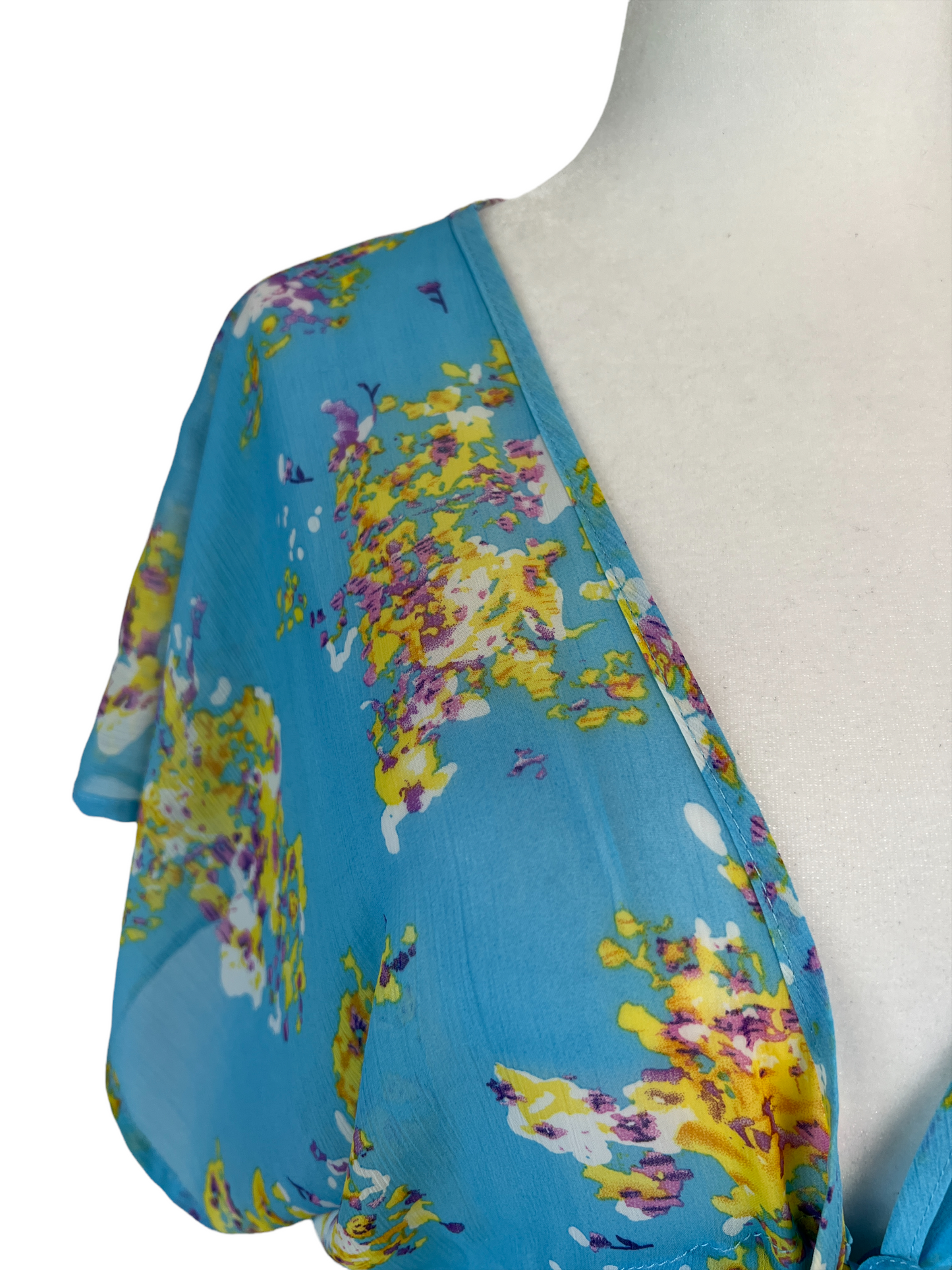 Blue Chiffon Beach Cover-Up - OS