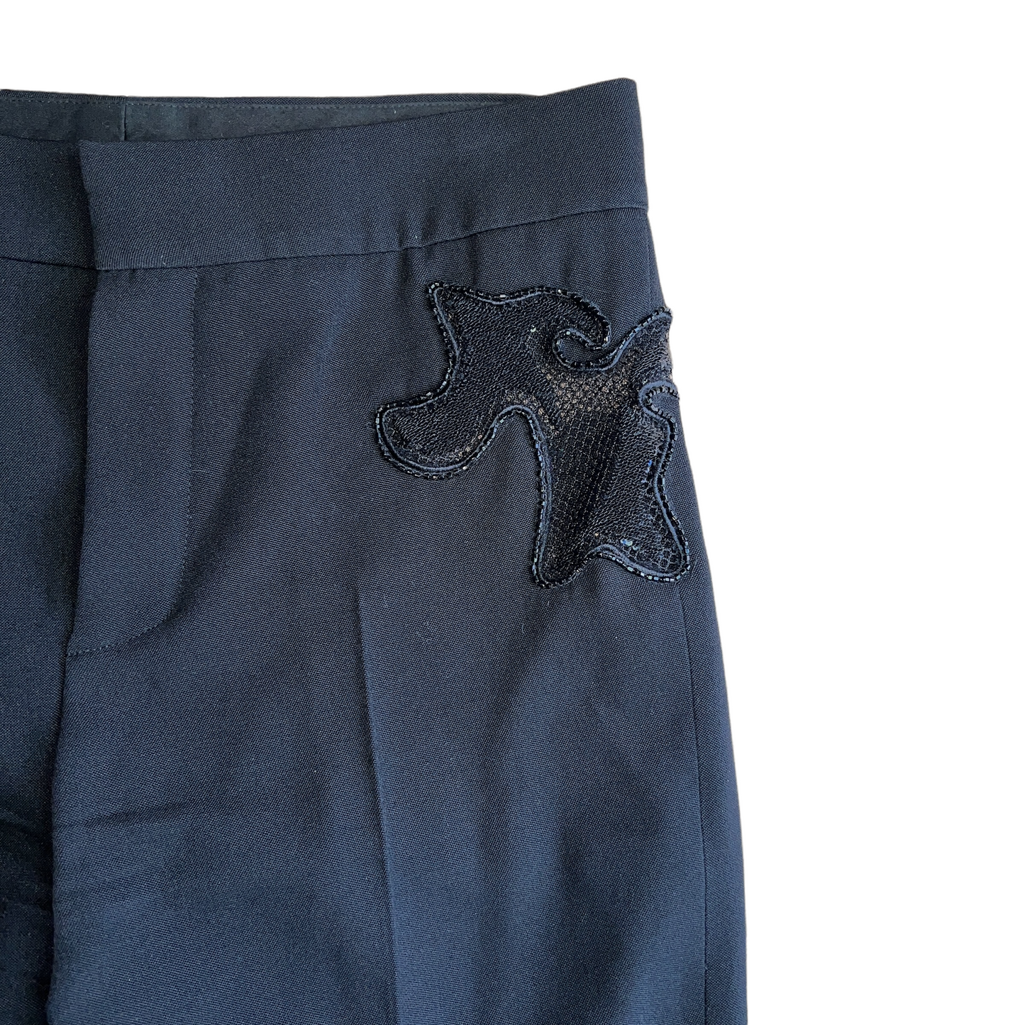 Black Wool Pants - S