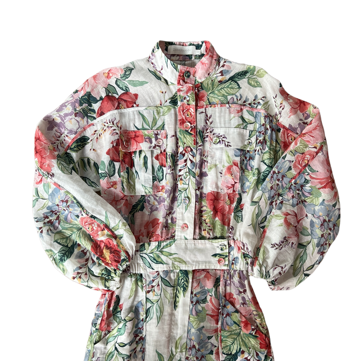 Floral Linen Jumpsuit - 0