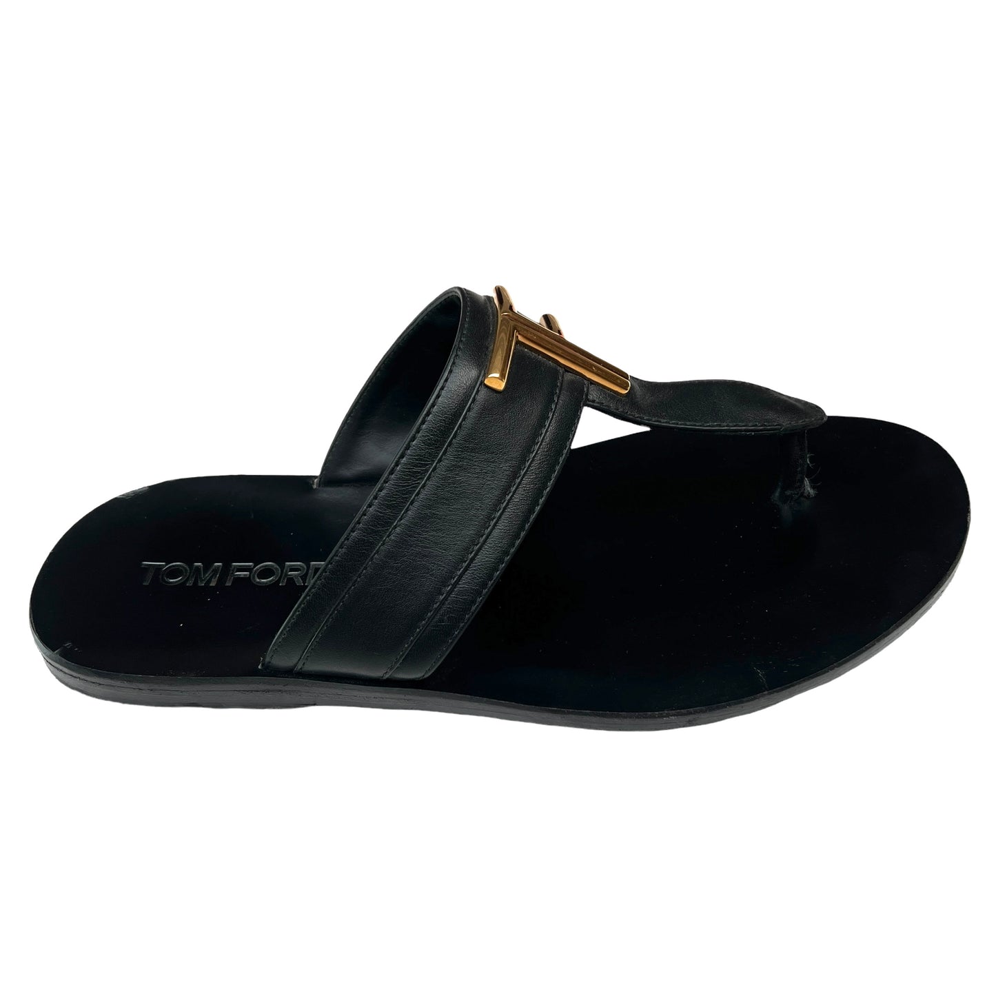 Men Leather Logo Slides - 8