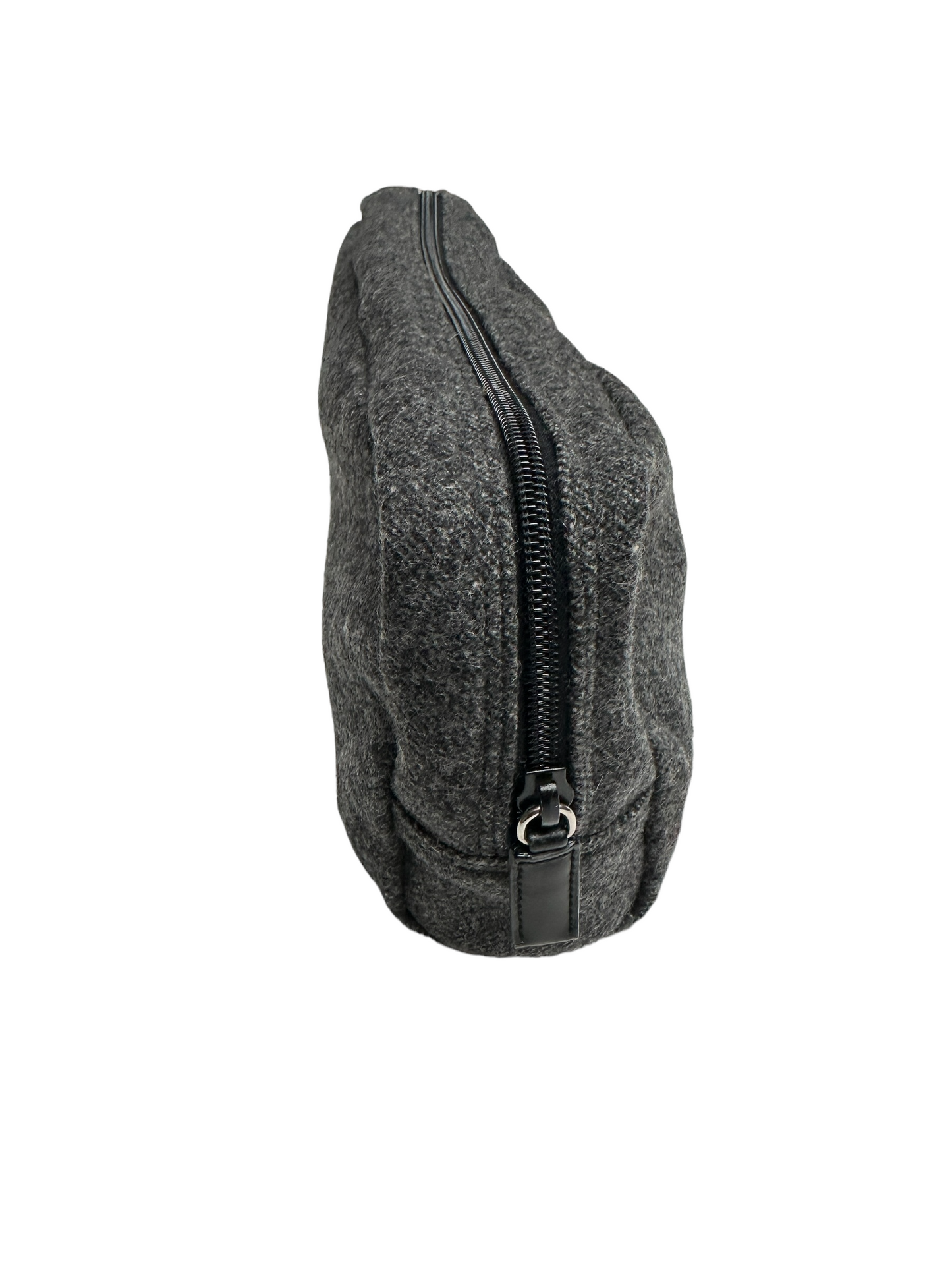 Grey Wool Cosmetic Bag