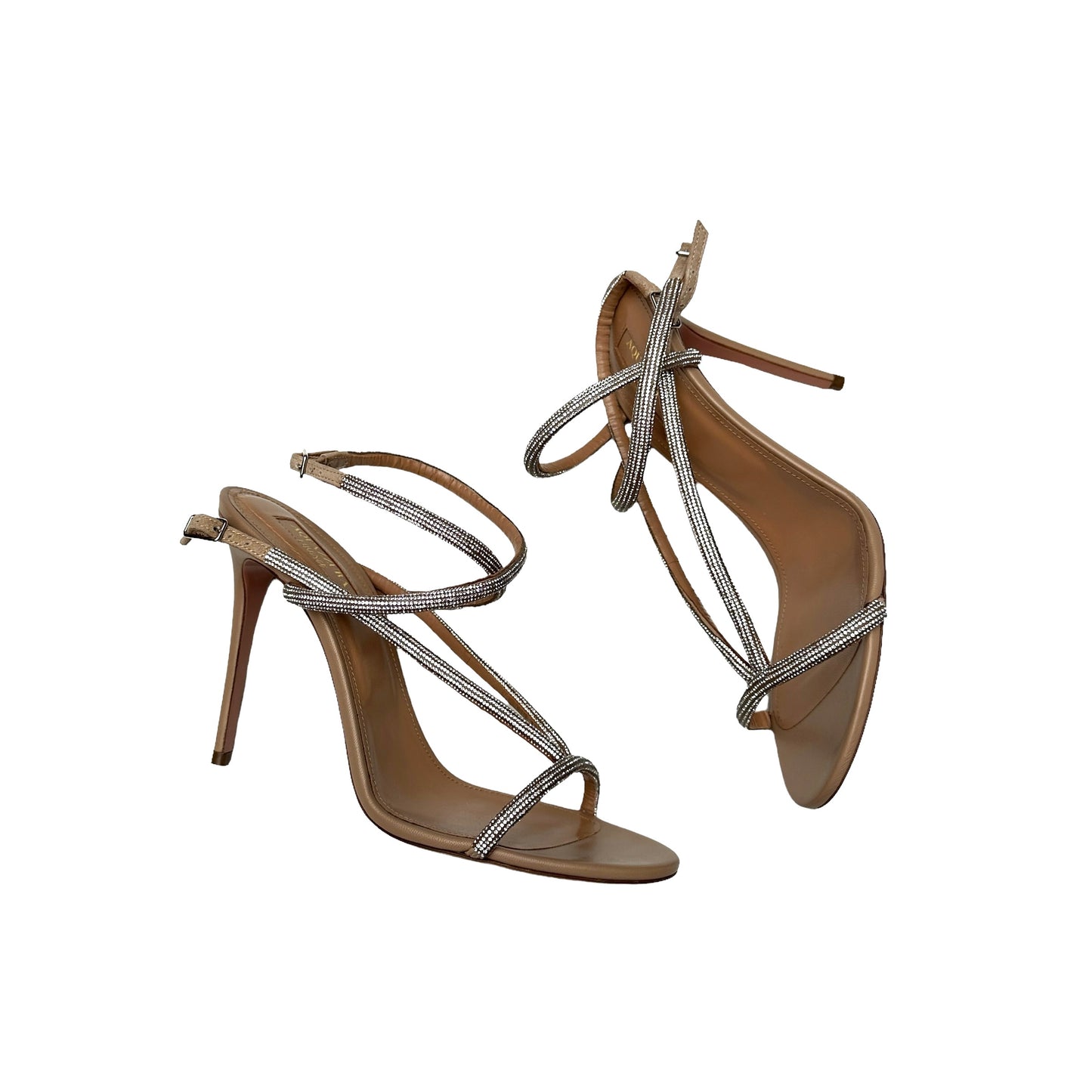 Crytal Embellished Nude Heels - 8.5