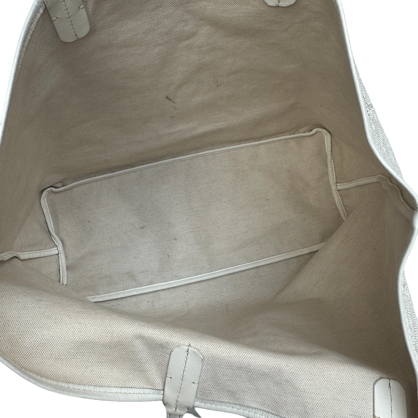 White Goyardine St. Louis Tote w/Pouch