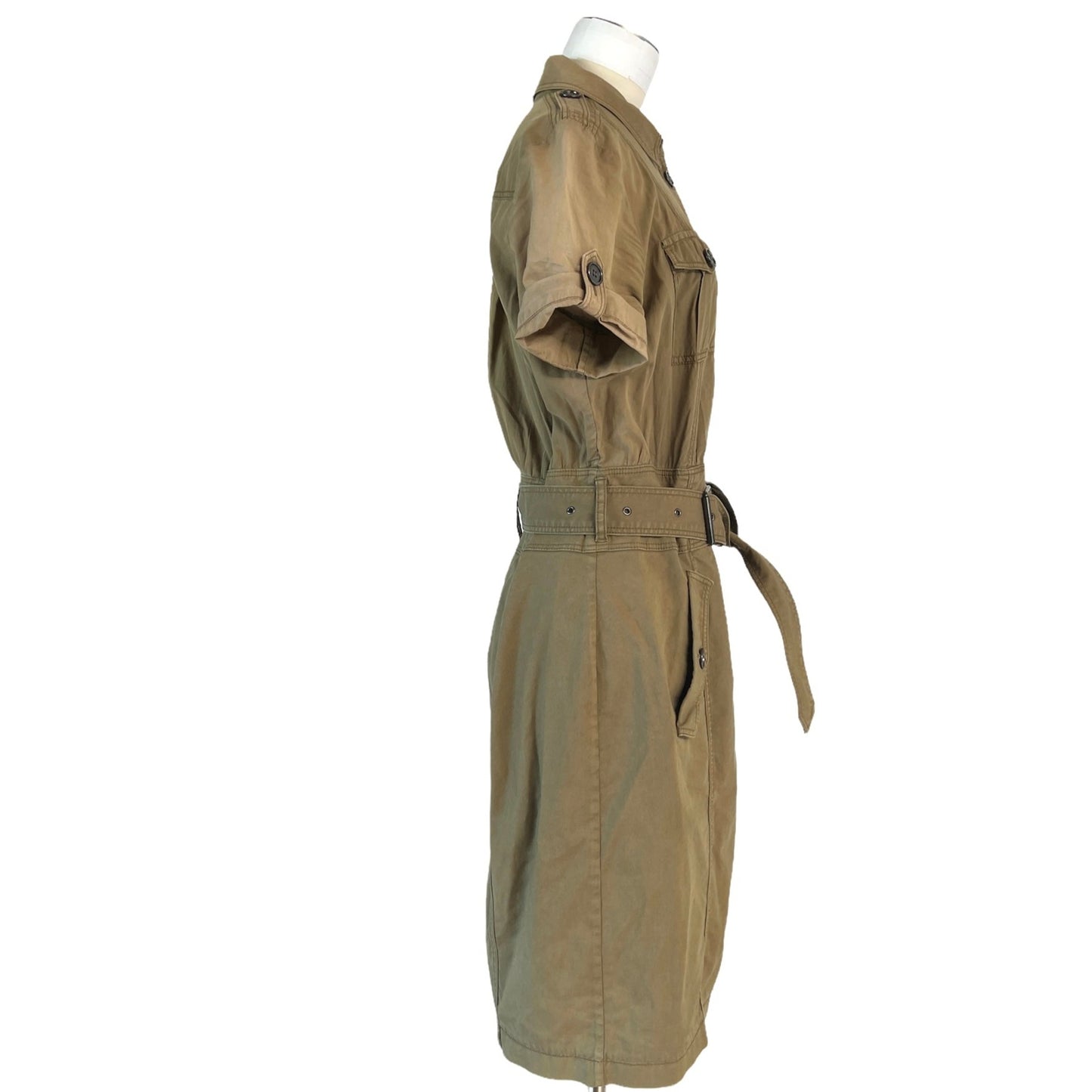 Kaki Cotton Dress - 8