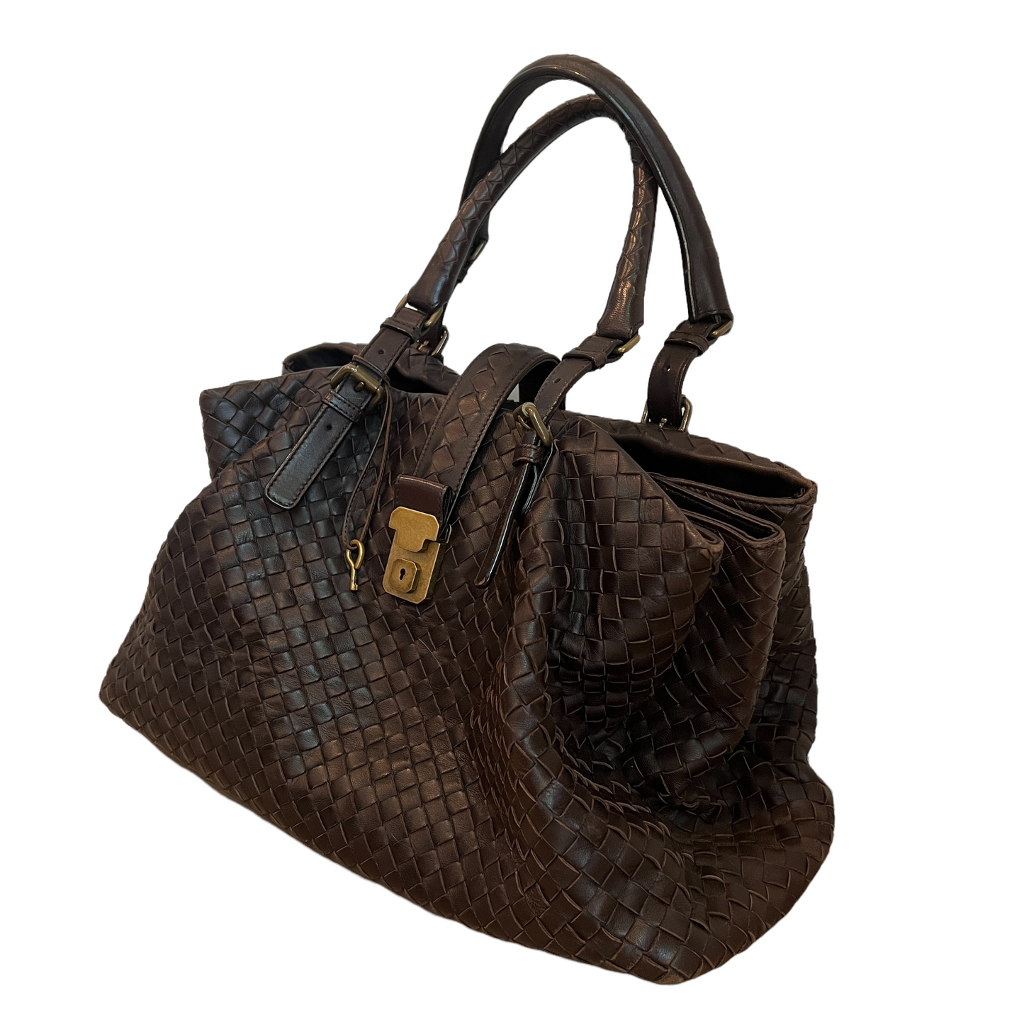 Intrecciato Brown Leather Handbag