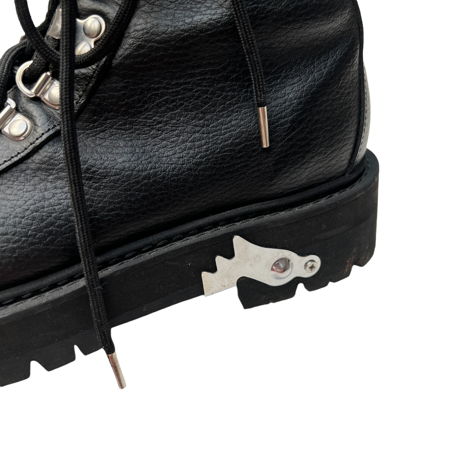 Black Leather Moto Boots - 38