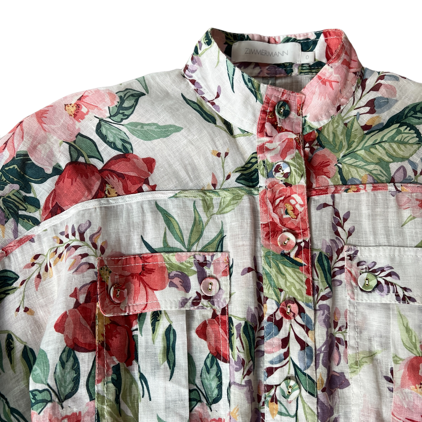 Floral Linen Jumpsuit - 0