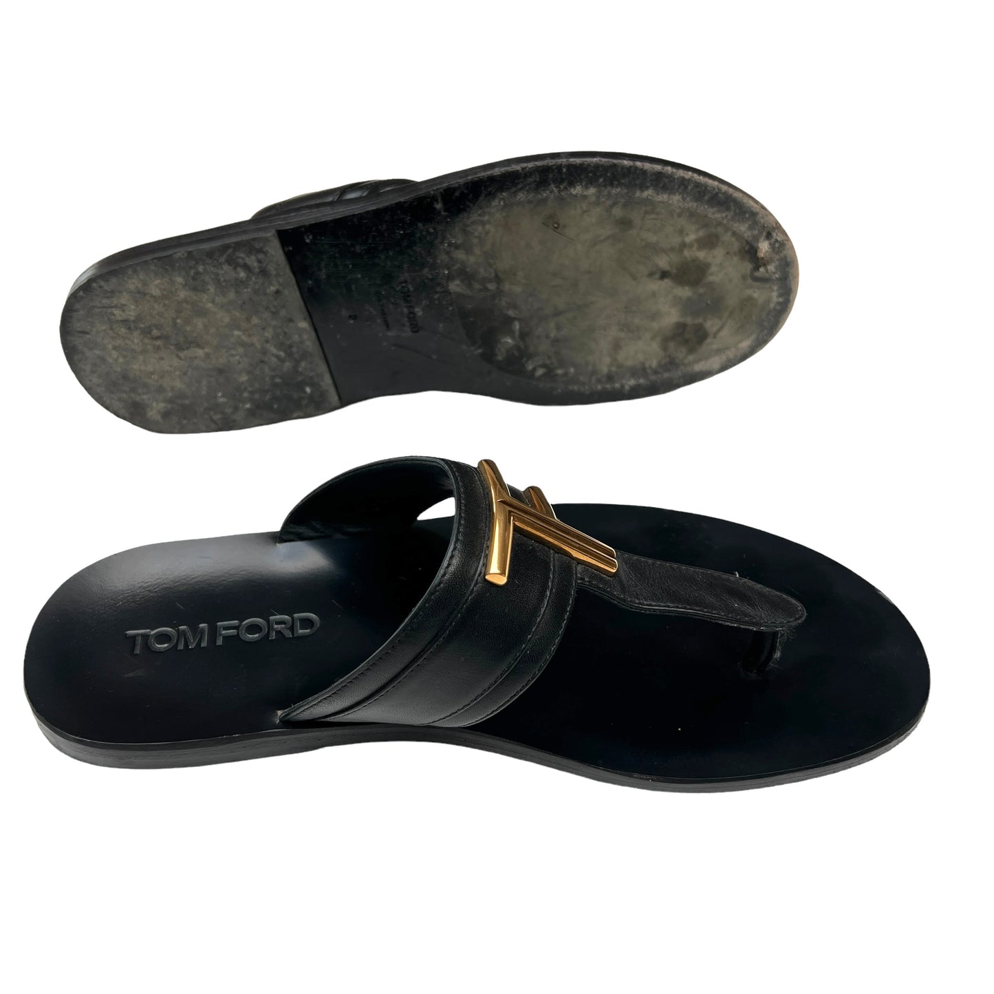 Men Leather Logo Slides - 8