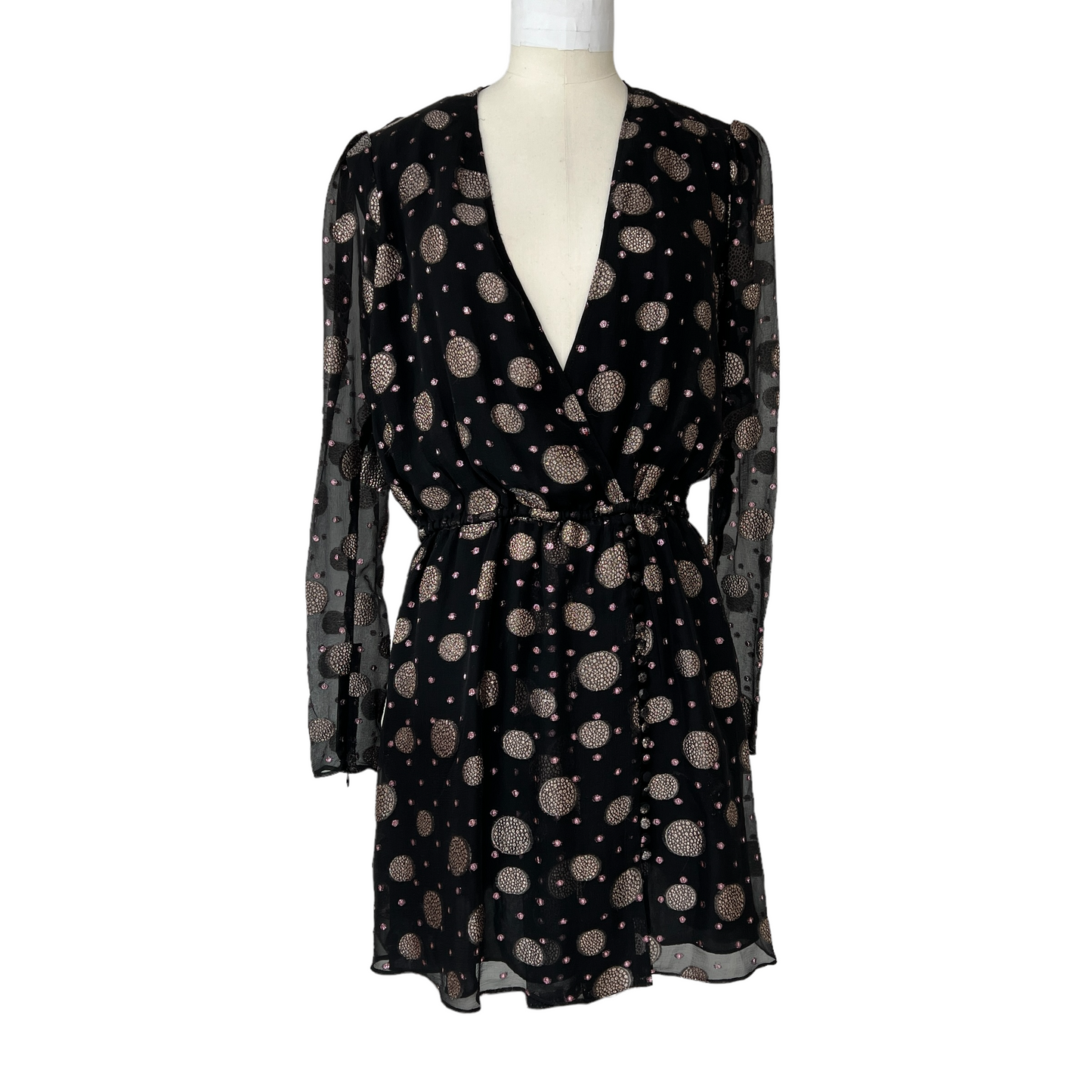 Black & Metallic Dress - M