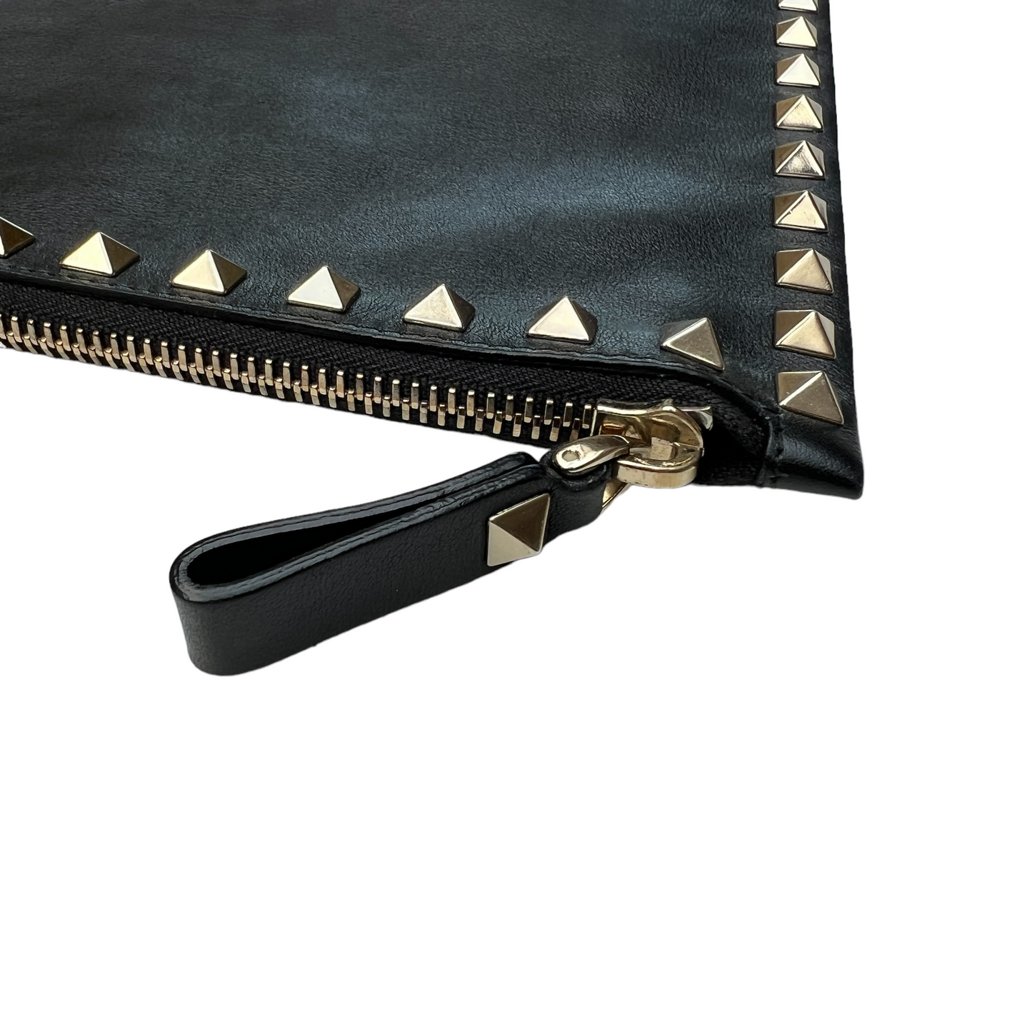 Black Leather Studded Clutch