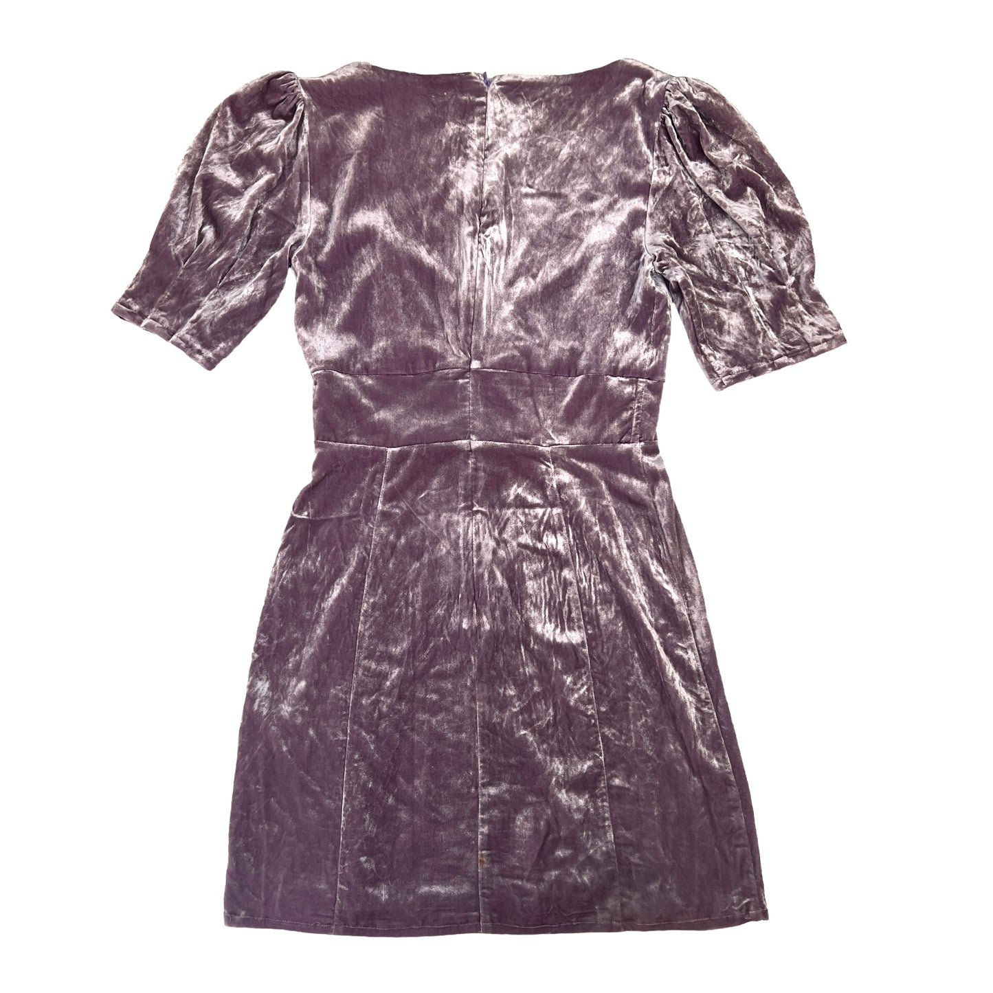 Purple Velvet Mini Dress - S
