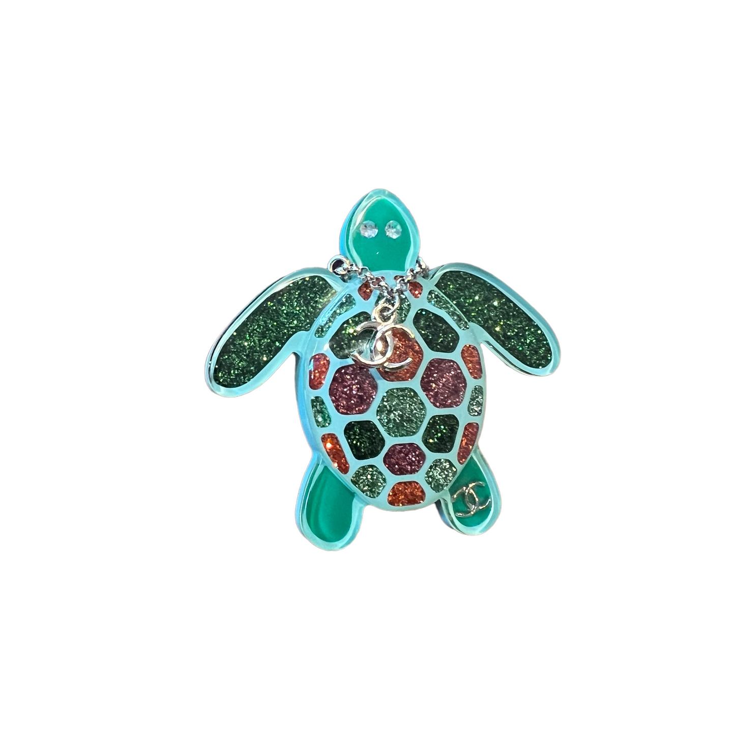 Resin Logo Turtle Brooch