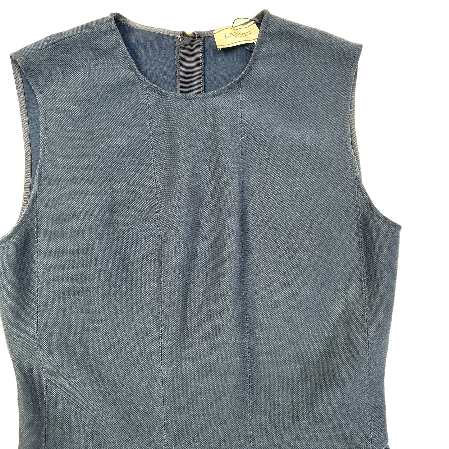 Navy Linen Dress - S