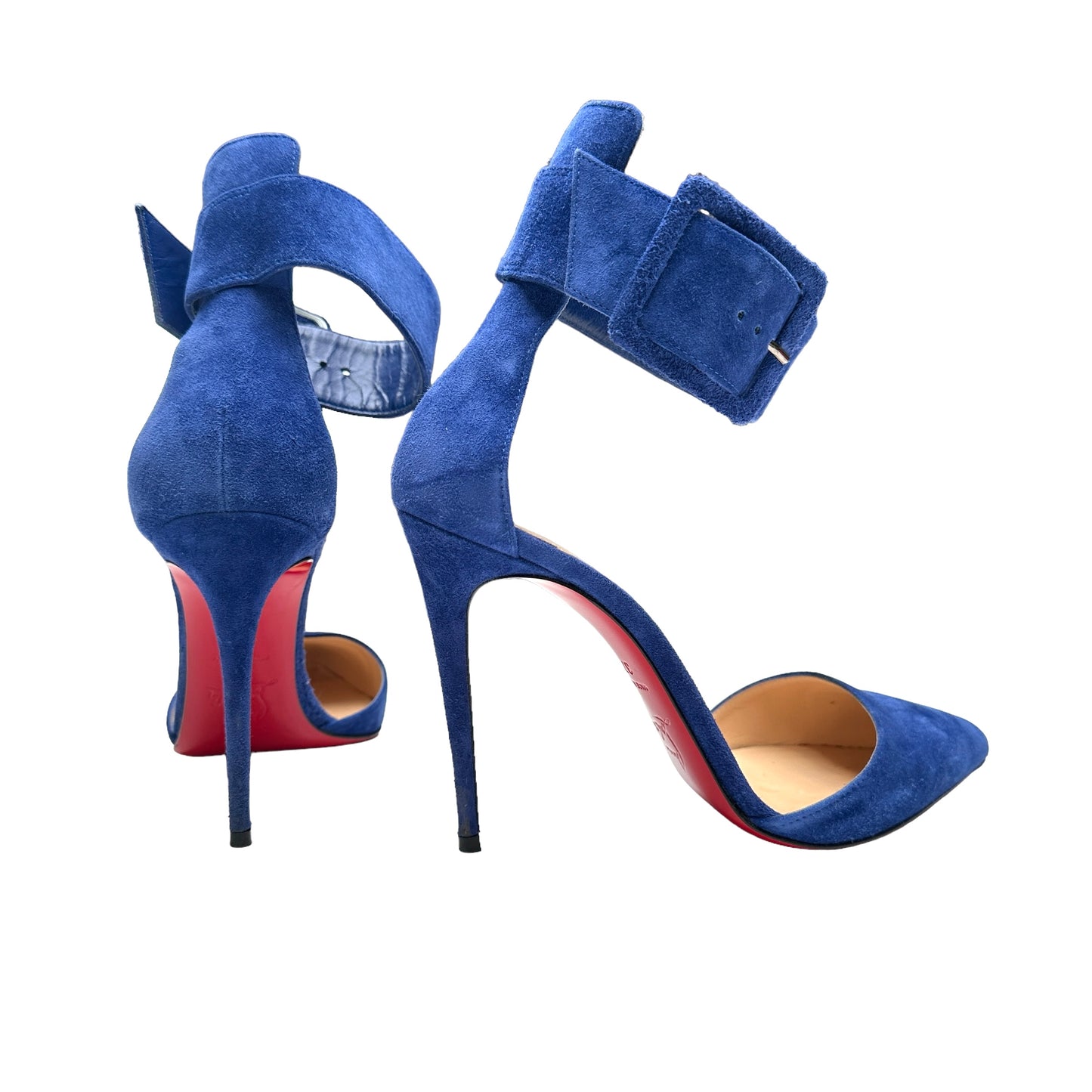 Blue Suede High Heels - 7.5
