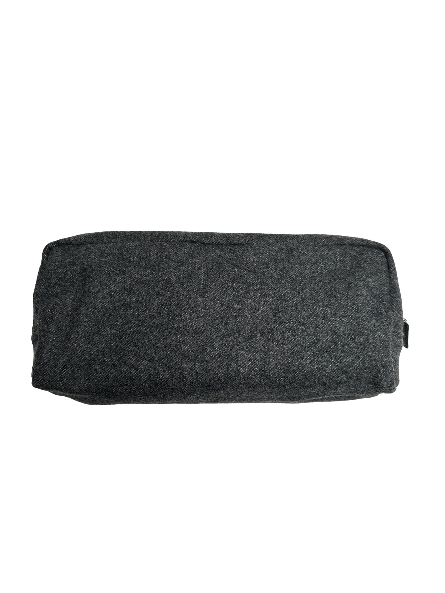 Grey Wool Cosmetic Bag