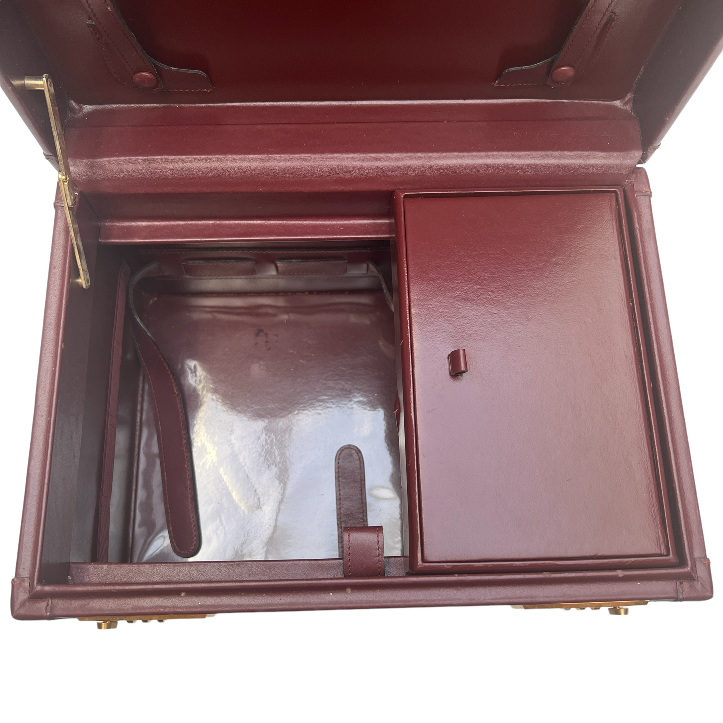Burgundy Leather Jewelry Trunk