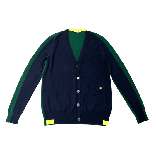 Green Cashmere Cardigan w/Logo - S