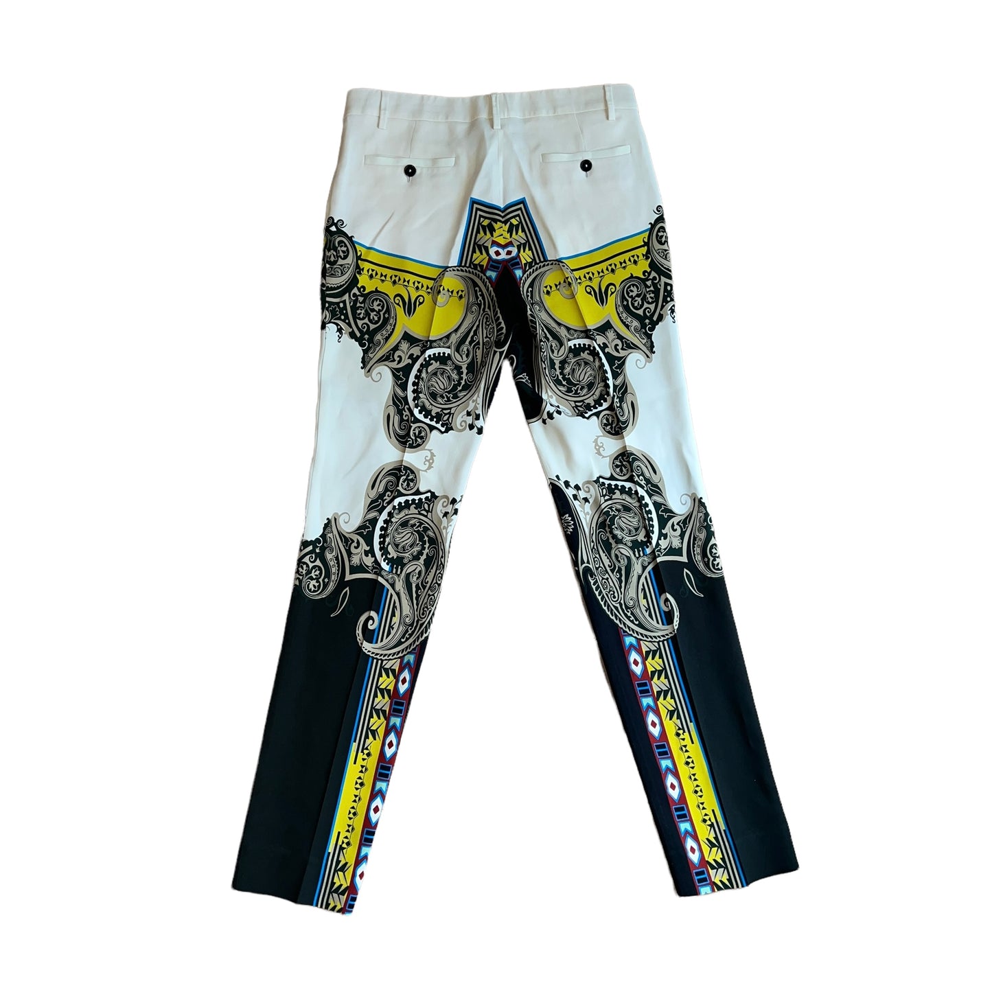 Cream Printed Pants - S