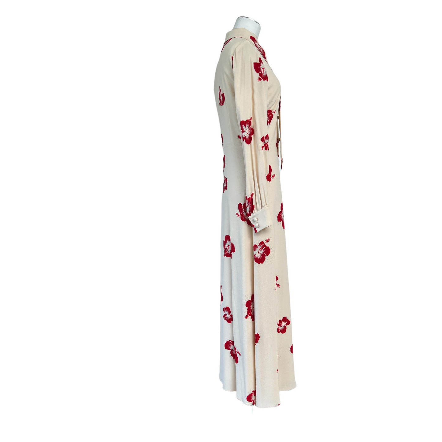 Long Cream and Flower Dress - 36