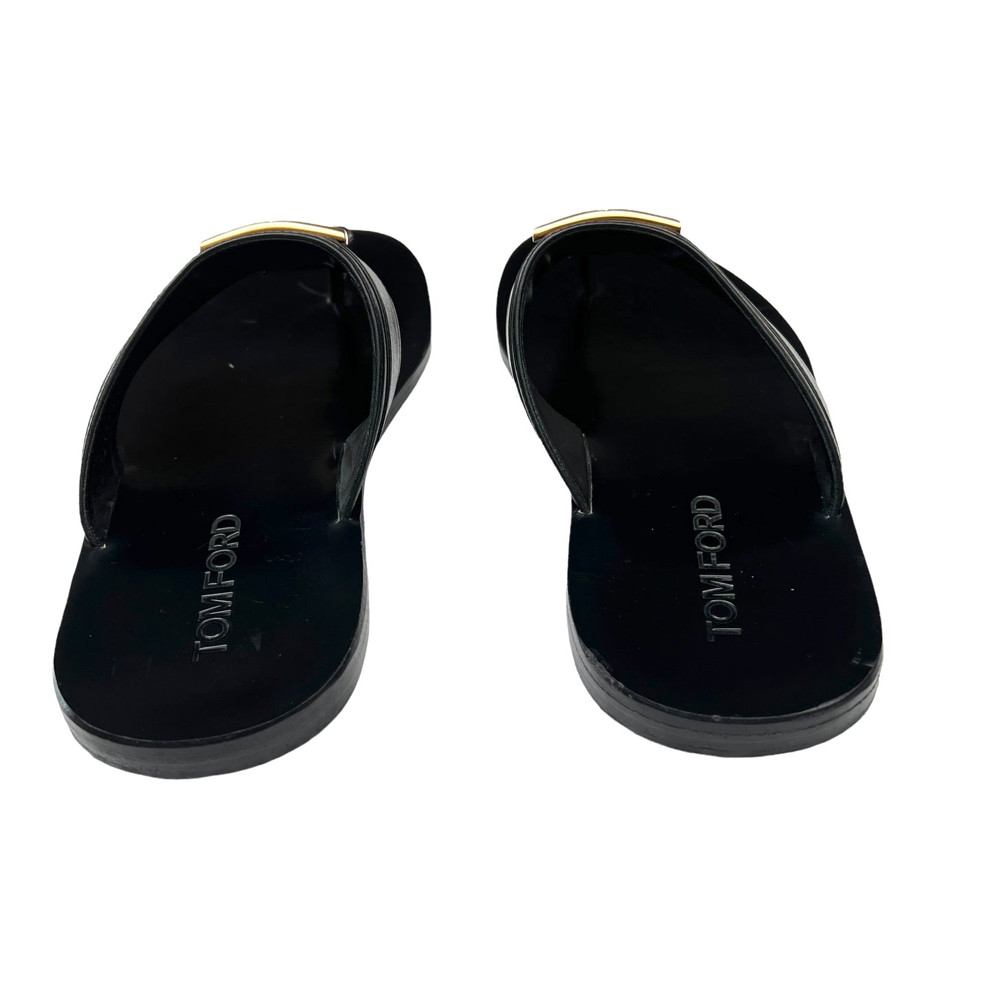 Men Leather Logo Slides - 8