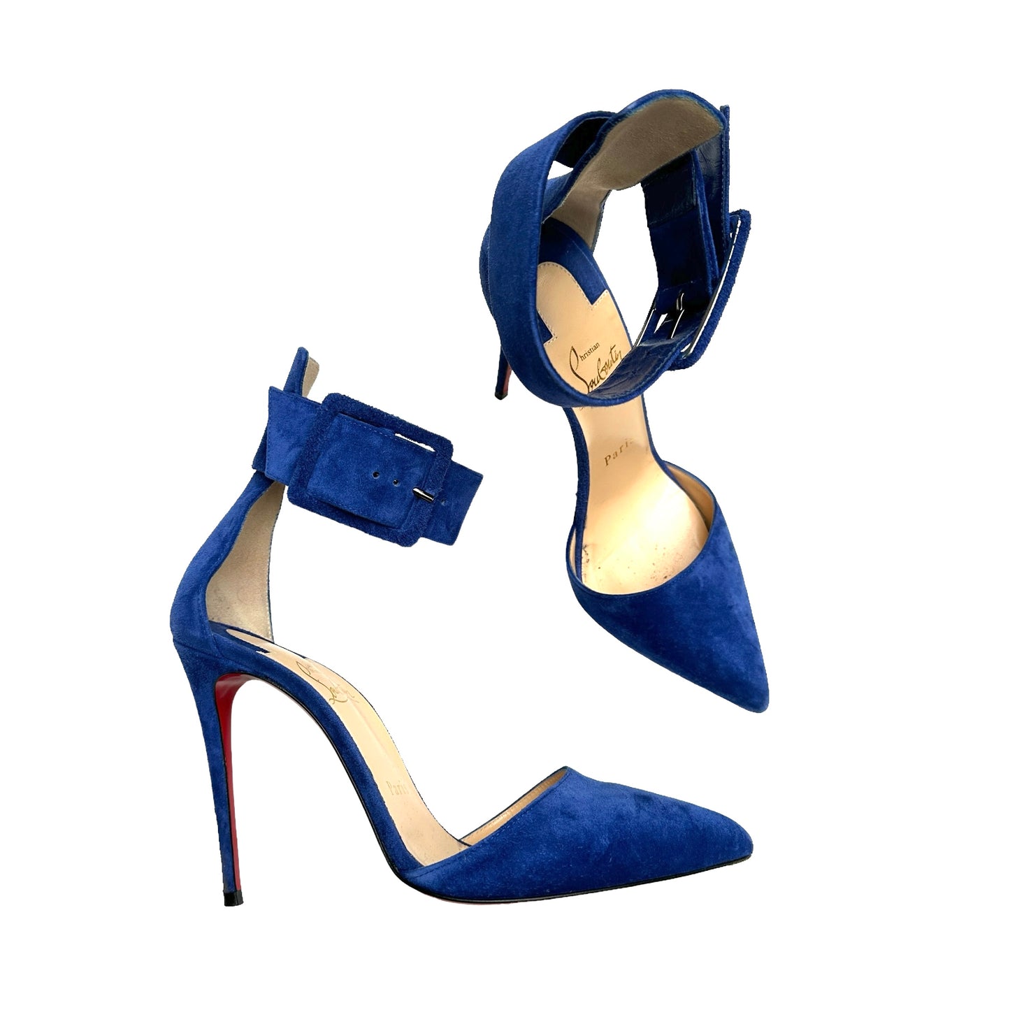 Blue Suede High Heels - 7.5