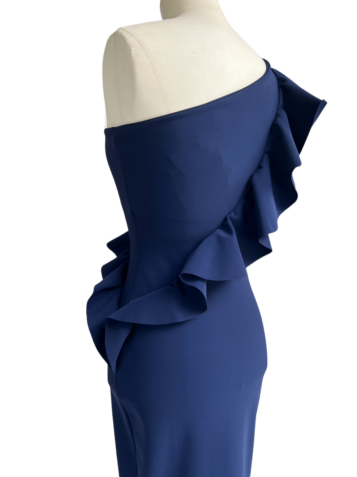 Blue One Shoulder Long Gown - S