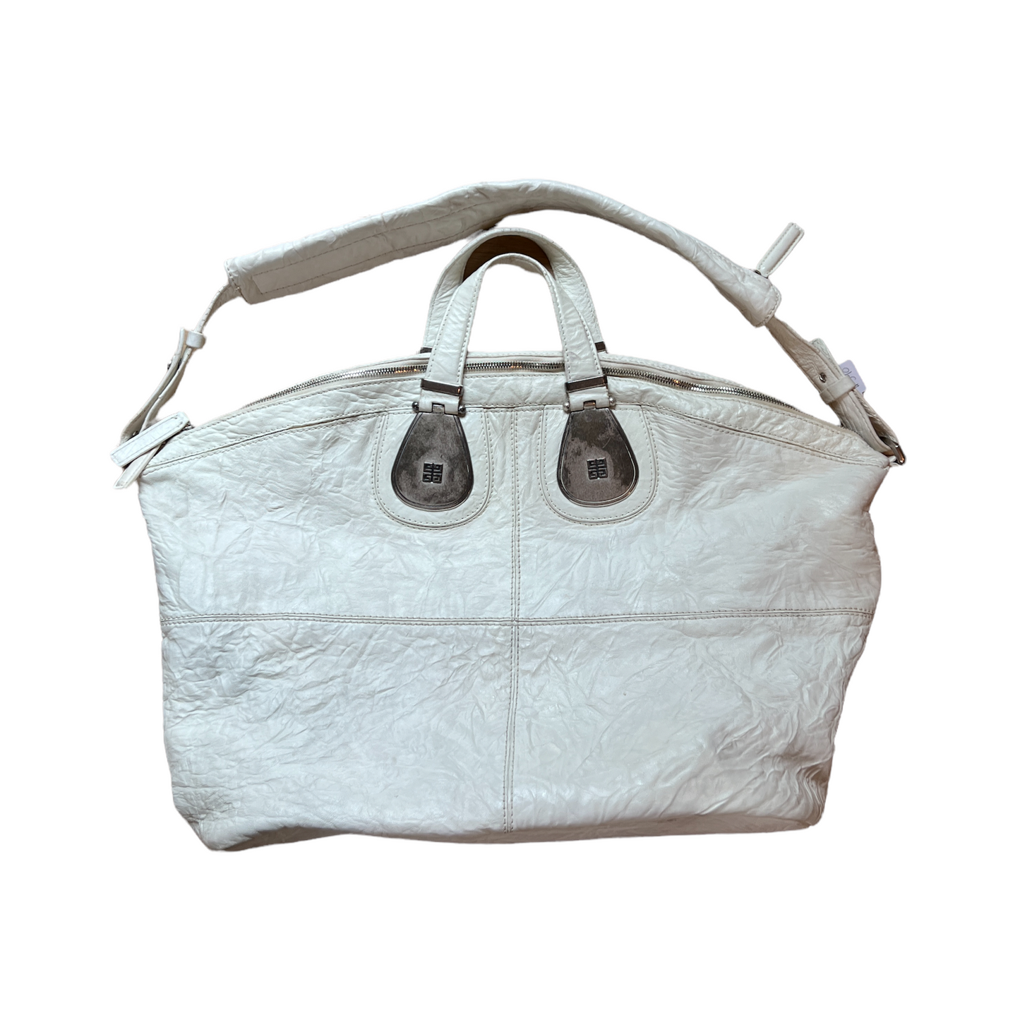 XL White Leather Nightingale Bag
