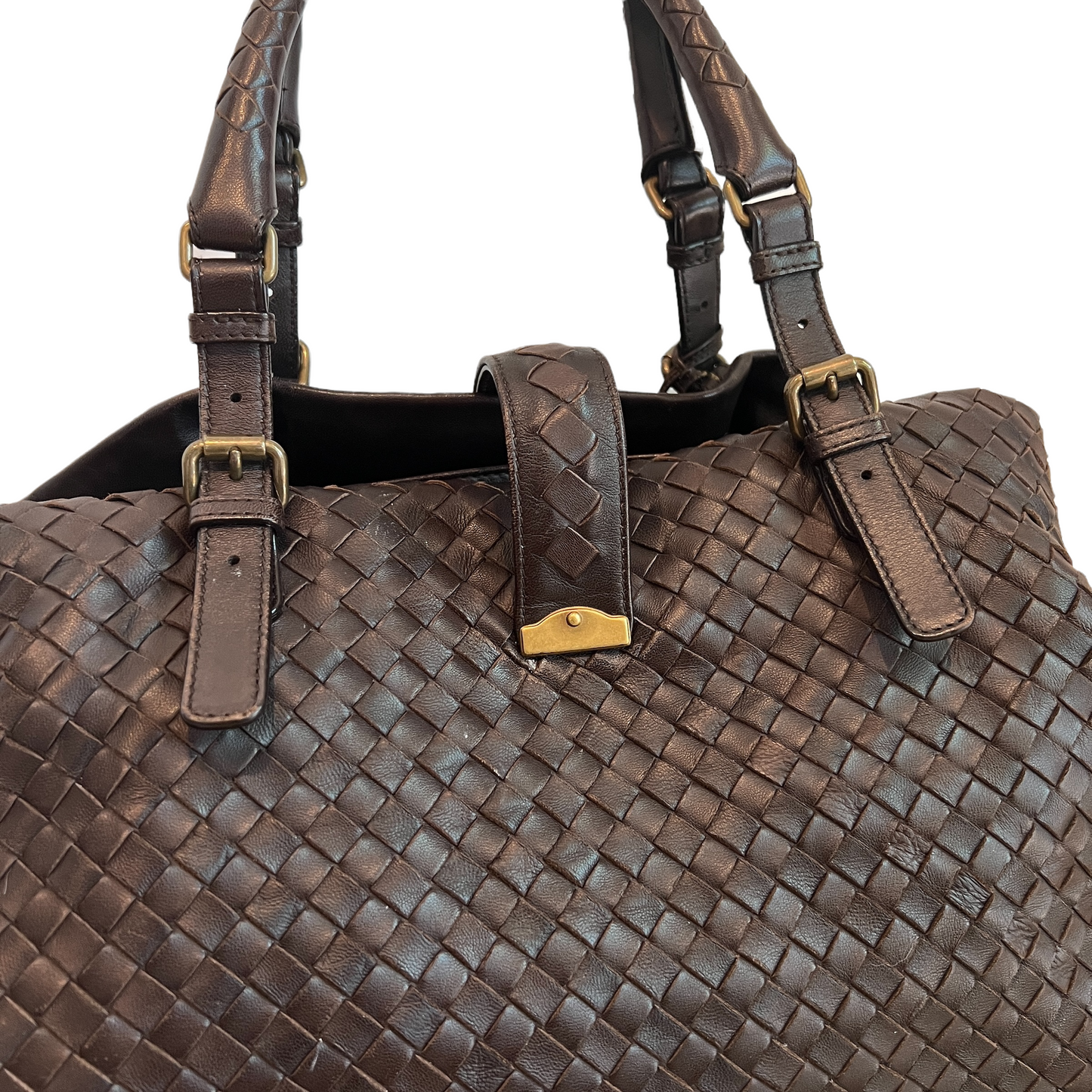 Intrecciato Brown Leather Handbag