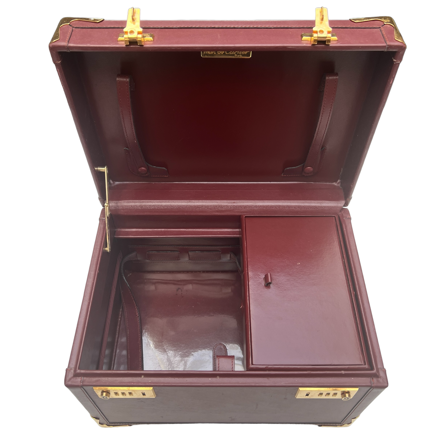 Burgundy Leather Jewelry Trunk
