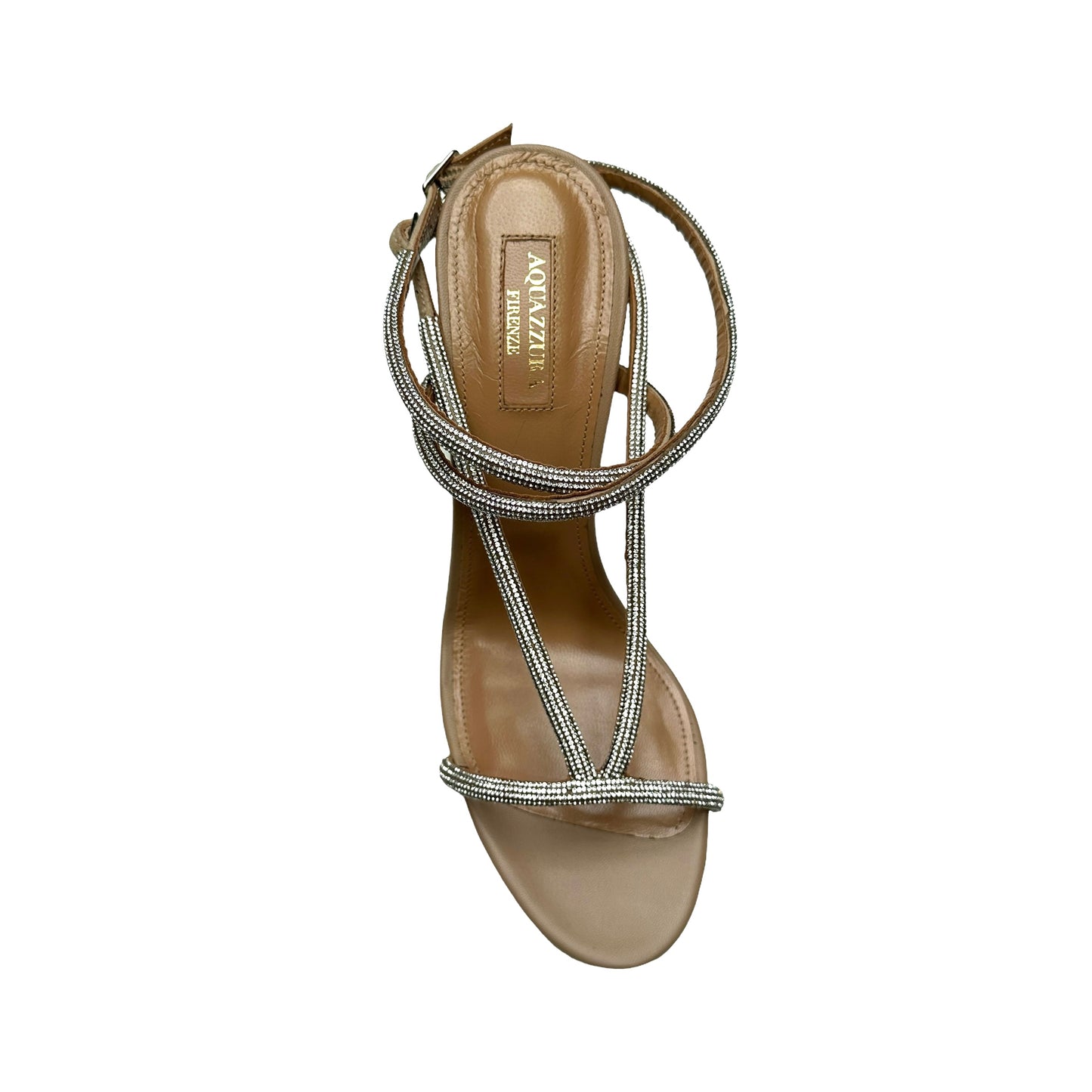 Crytal Embellished Nude Heels - 8.5