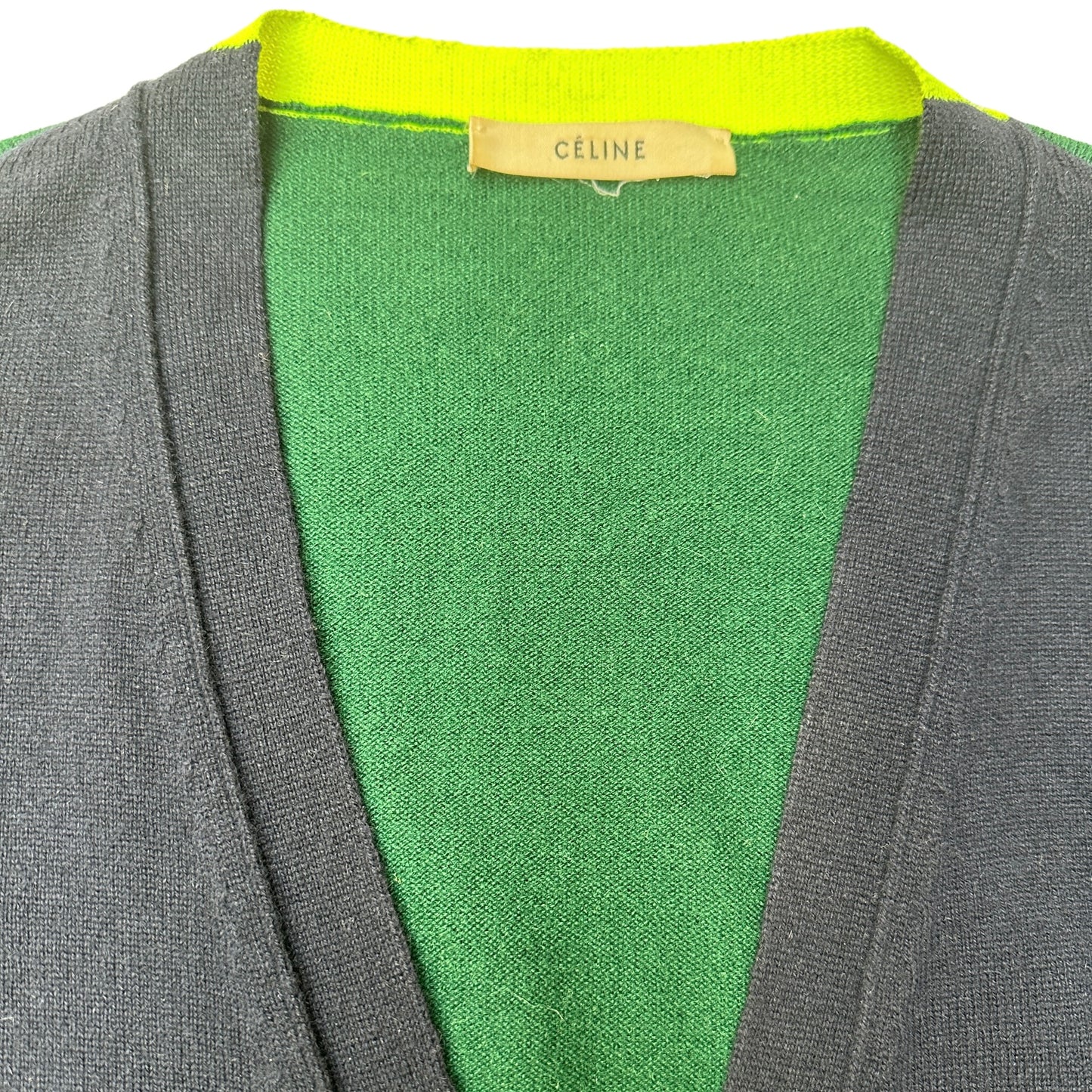 Green Cashmere Cardigan w/Logo - S