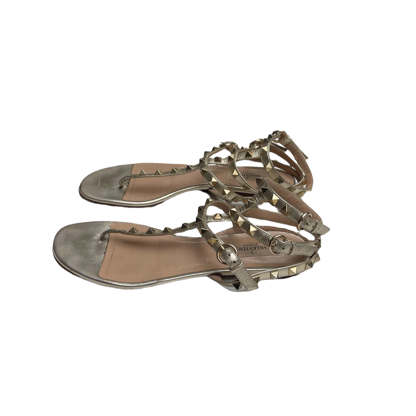 Gold Leather Gladiator Sandals - 7.5