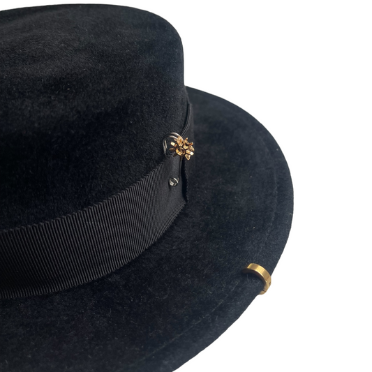 Black Felt Hat - S