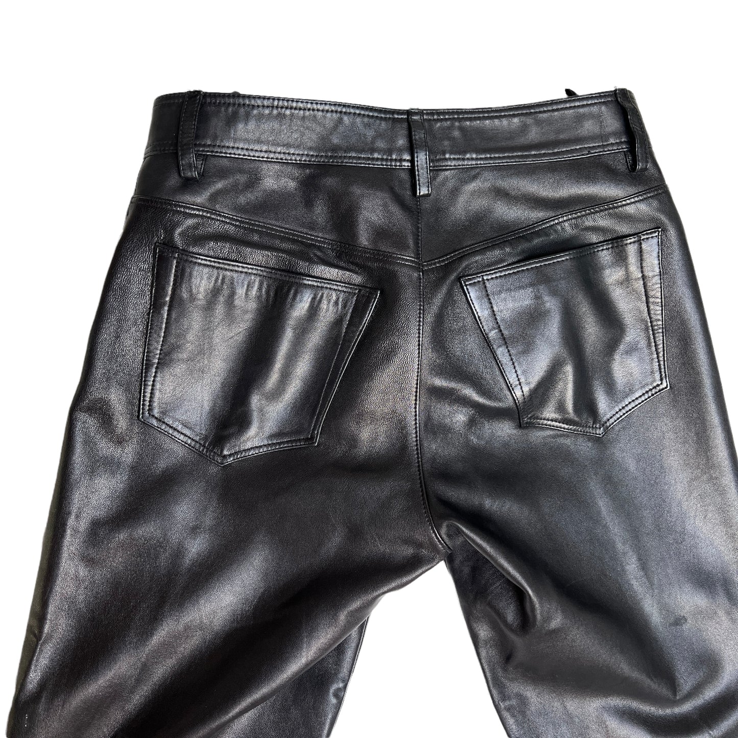 Men's Black Leather Pants - XS