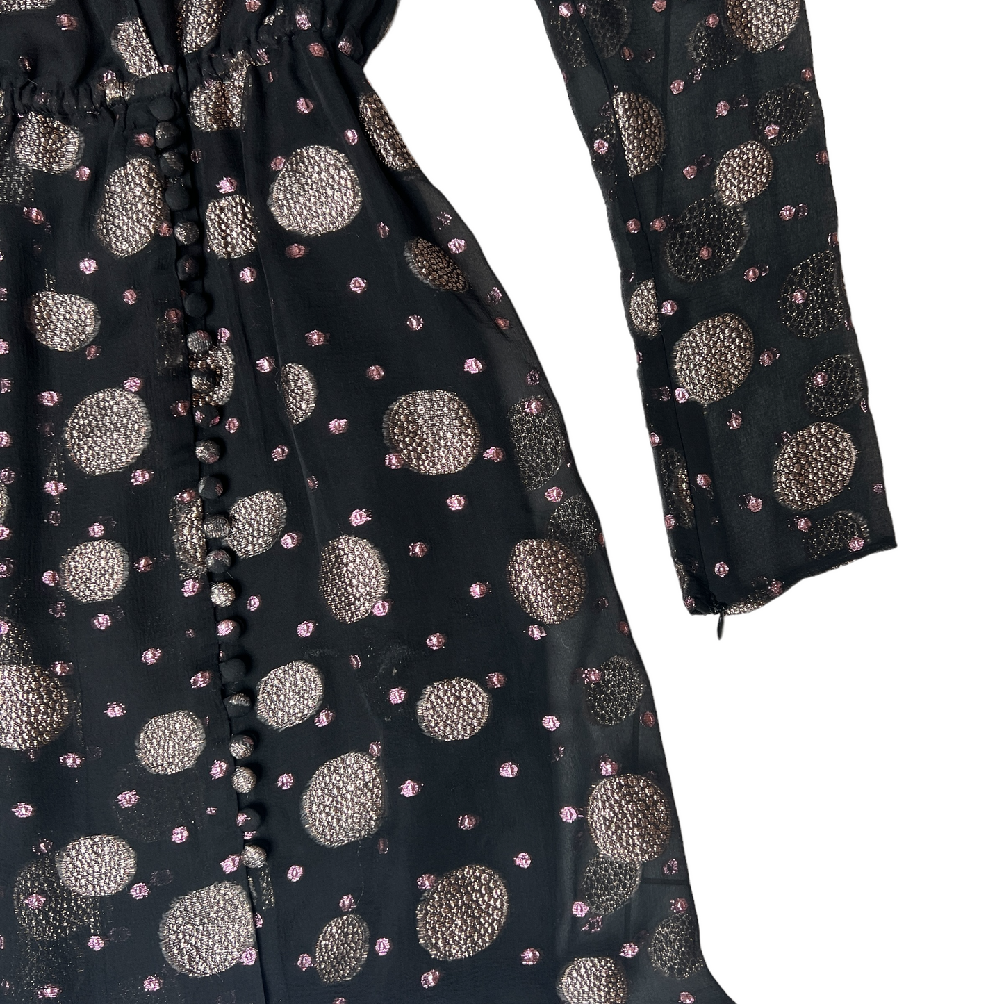 Black & Metallic Dress - M