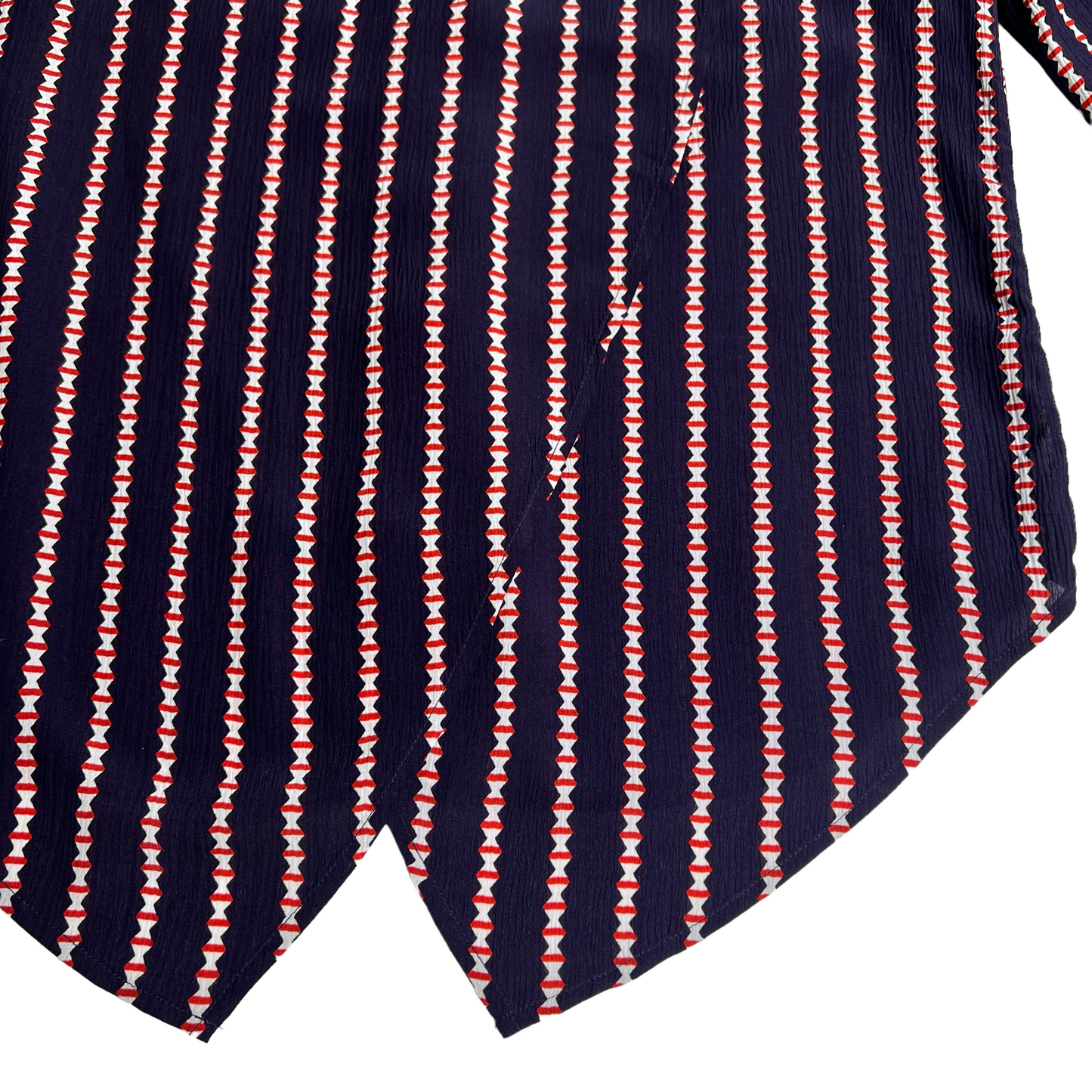 Navy Print Silk Shirt - 4