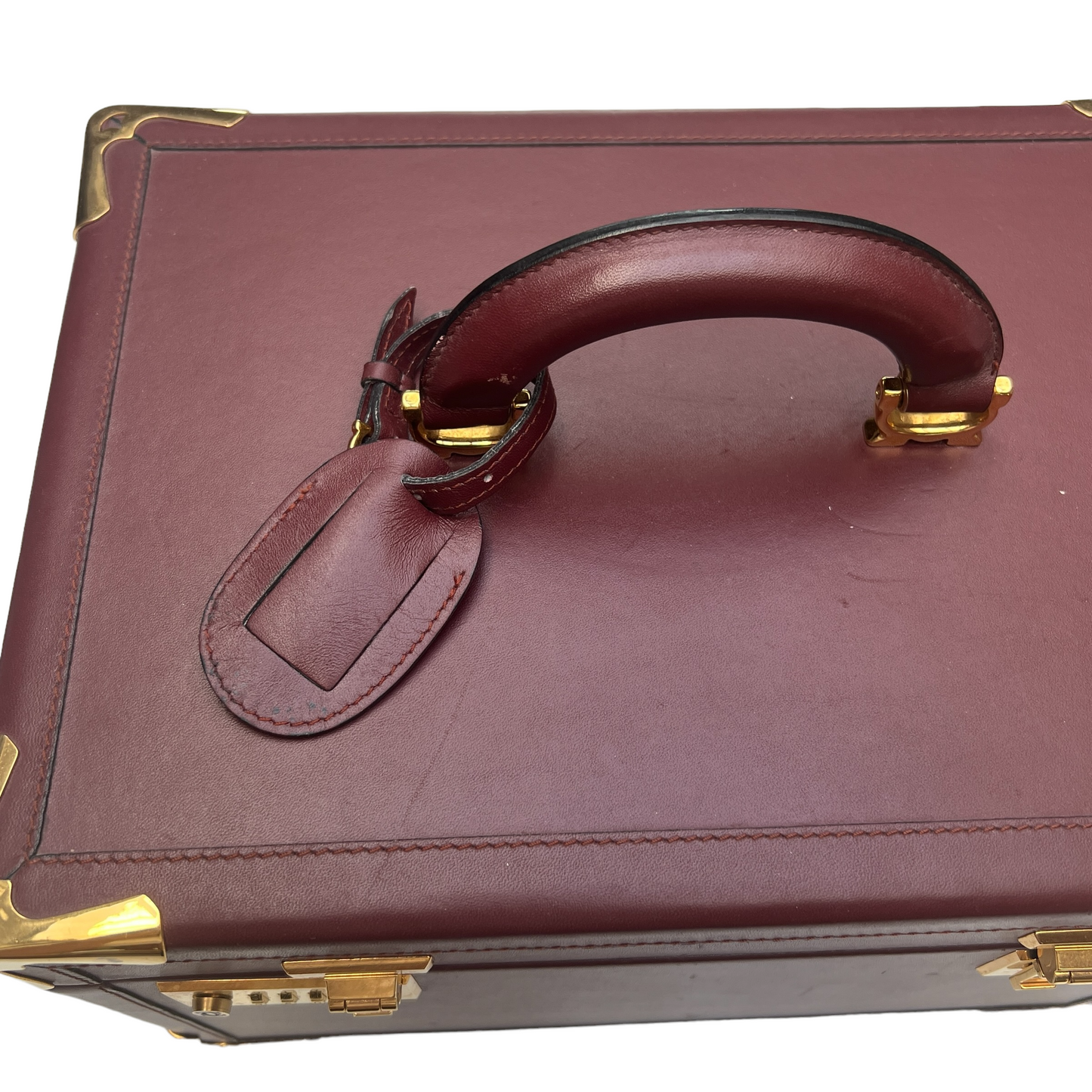 Burgundy Leather Jewelry Trunk