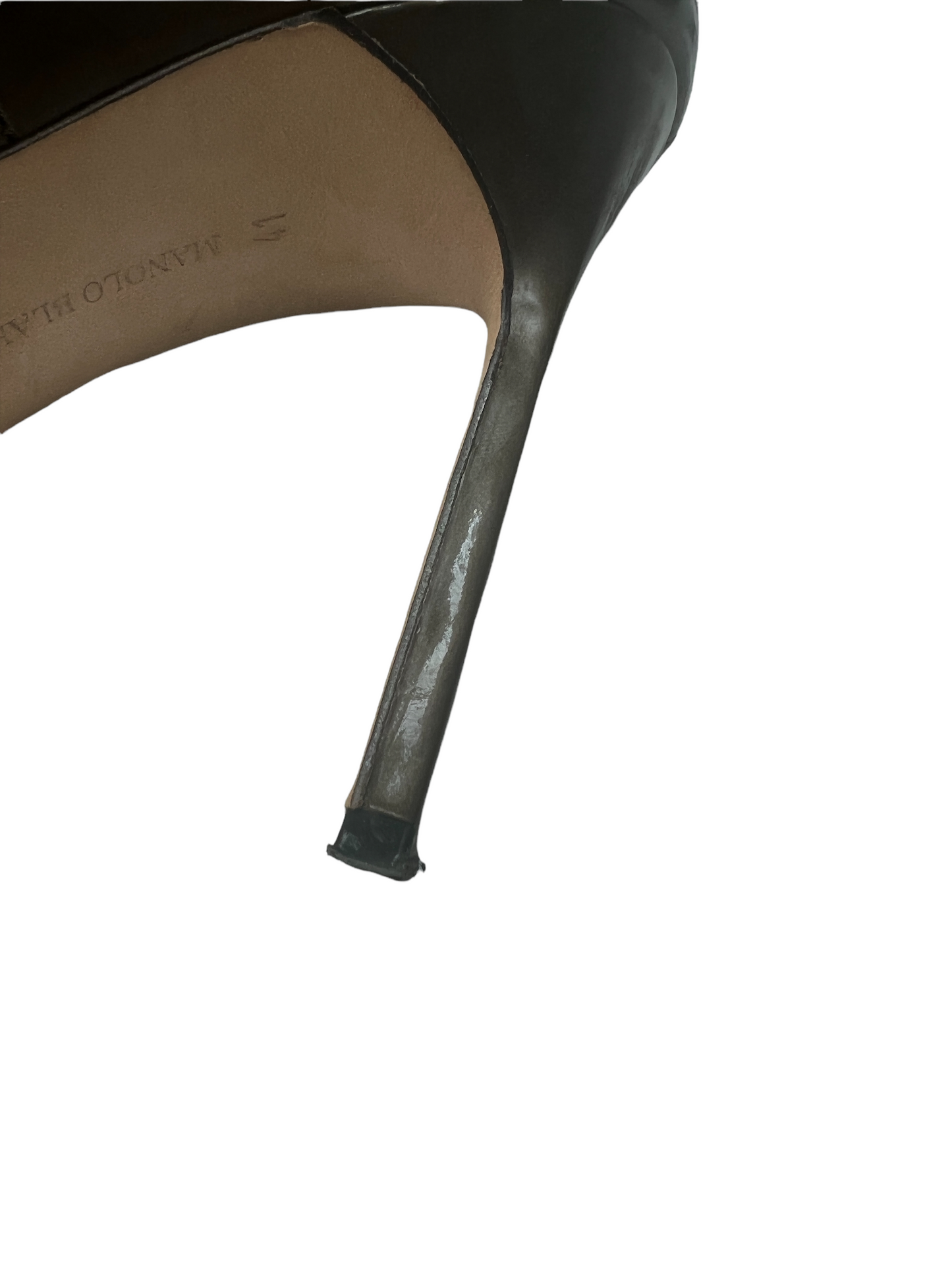 Metallic Brown Patent Brown Heels - 11