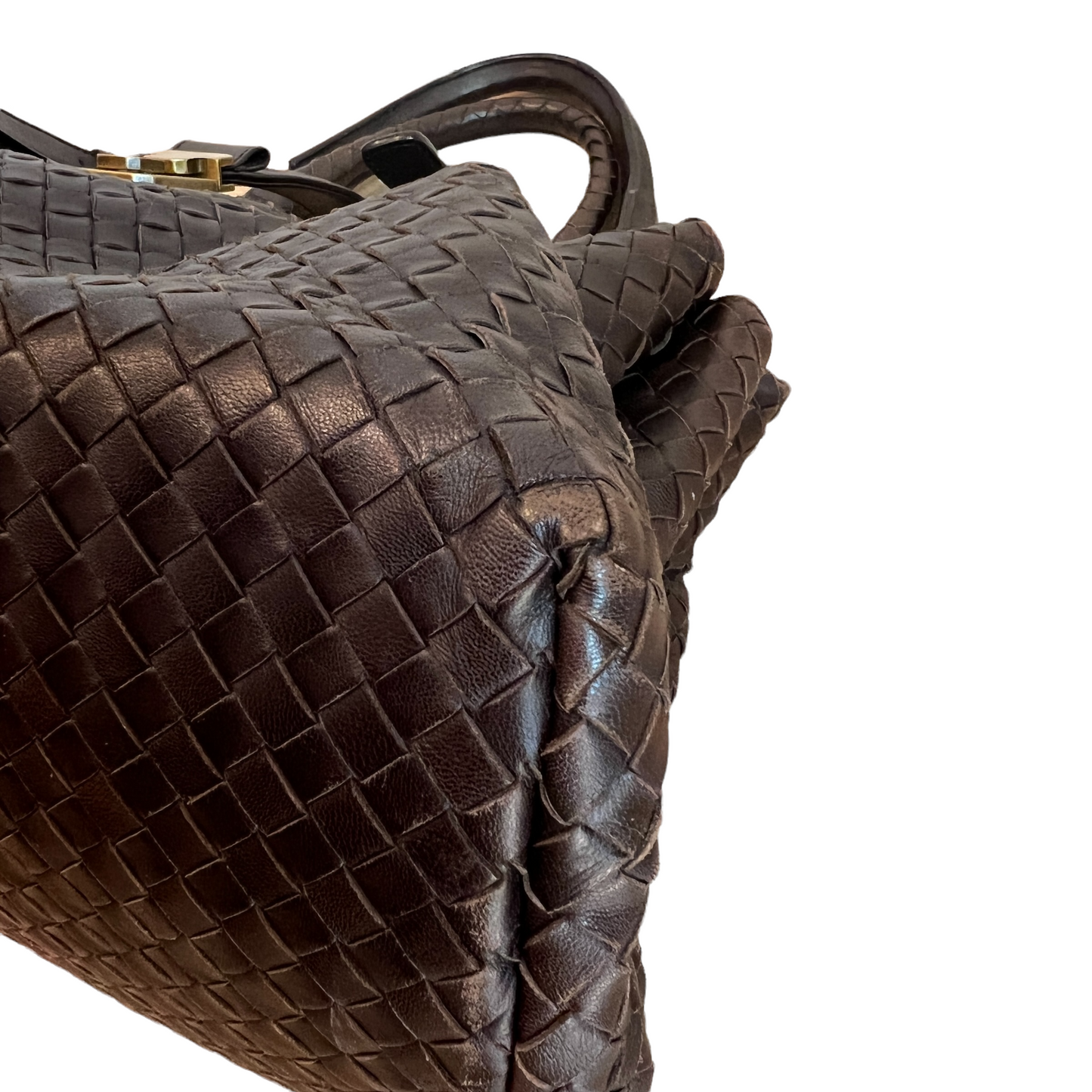 Intrecciato Brown Leather Handbag