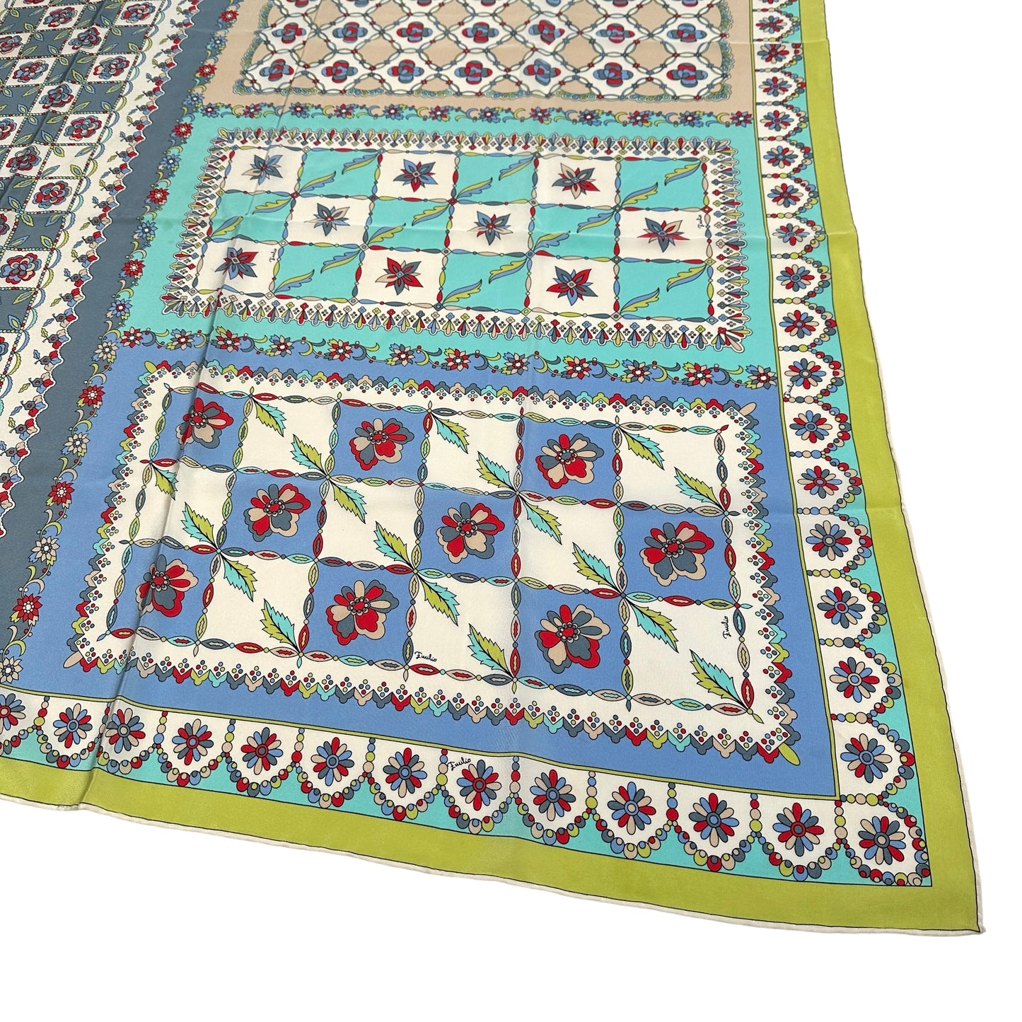 Blue & Green Silk Scarf