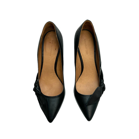 Black Leather Heels - 7.5