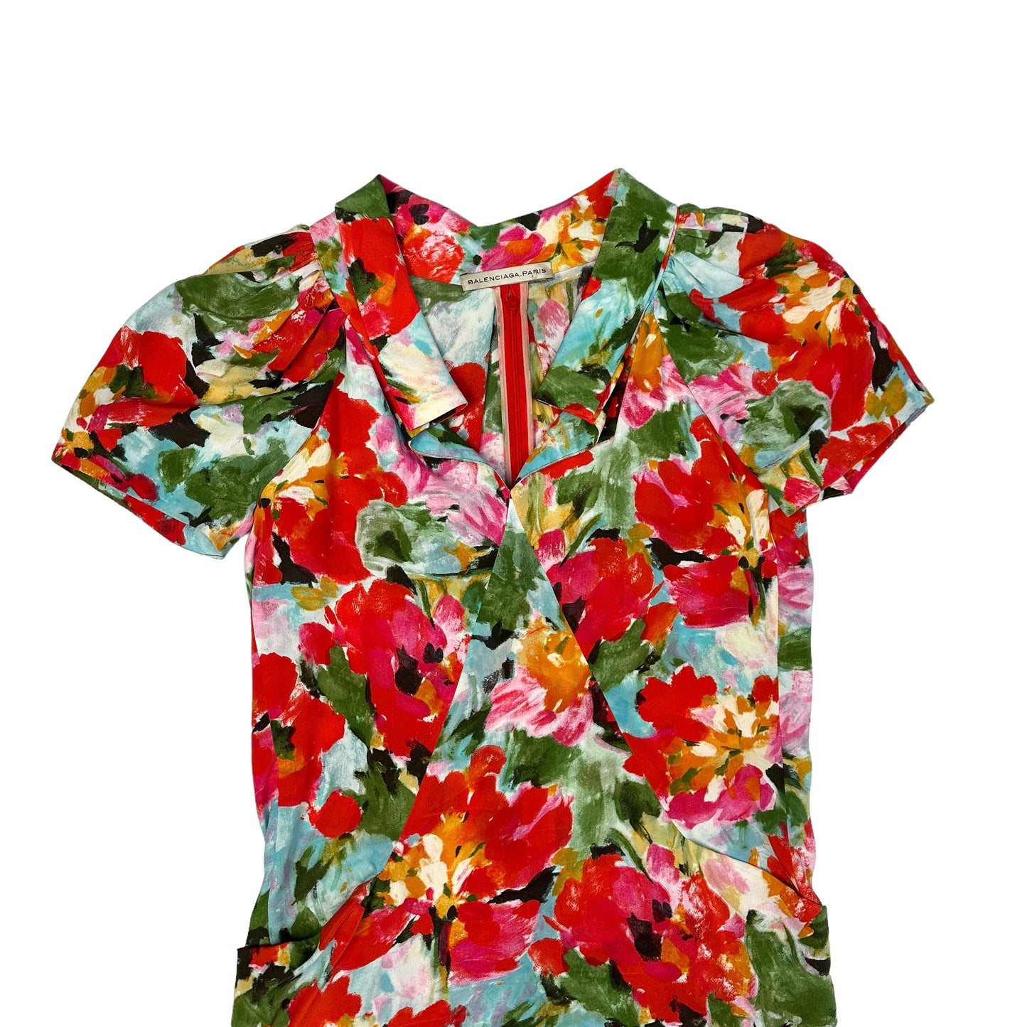 Flowery Silk Dress - M