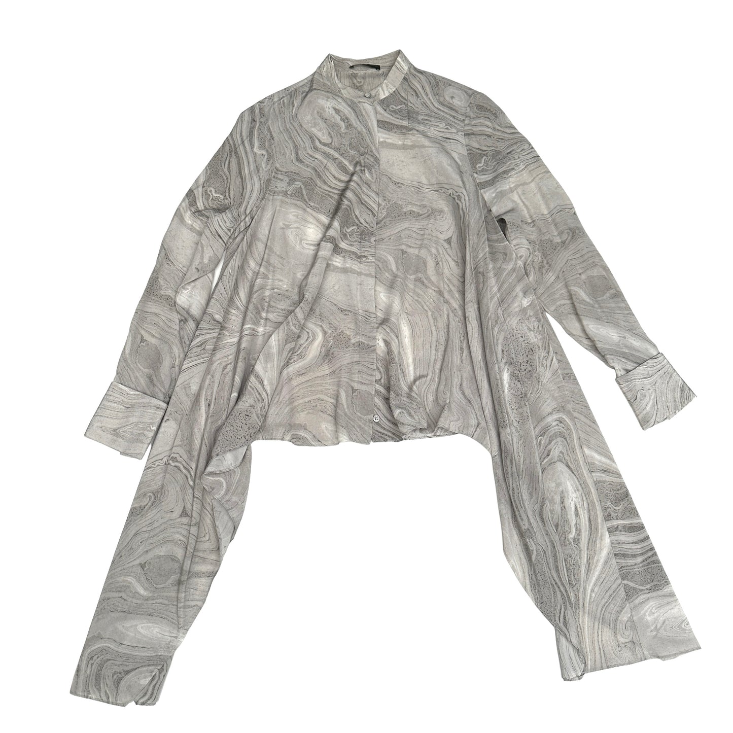 Grey Silk Shirt - M