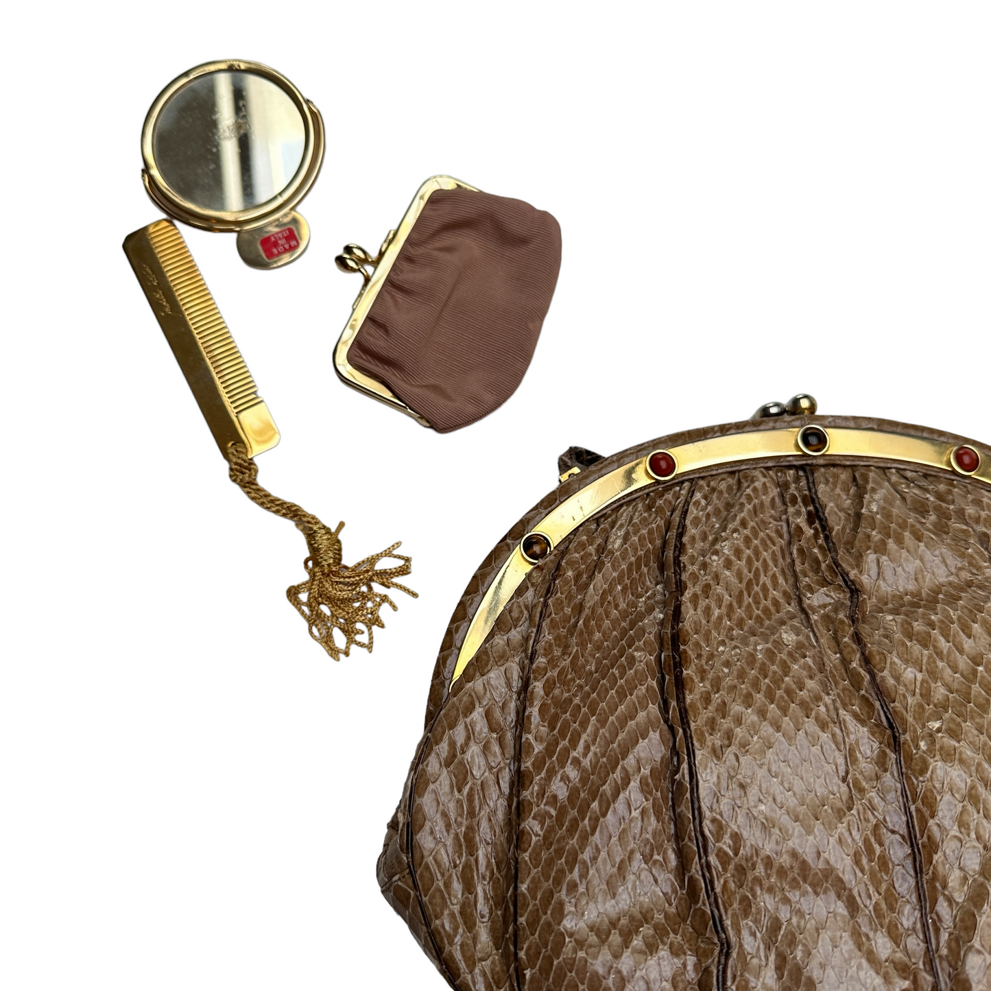 Brown Python Crossbody Bag
