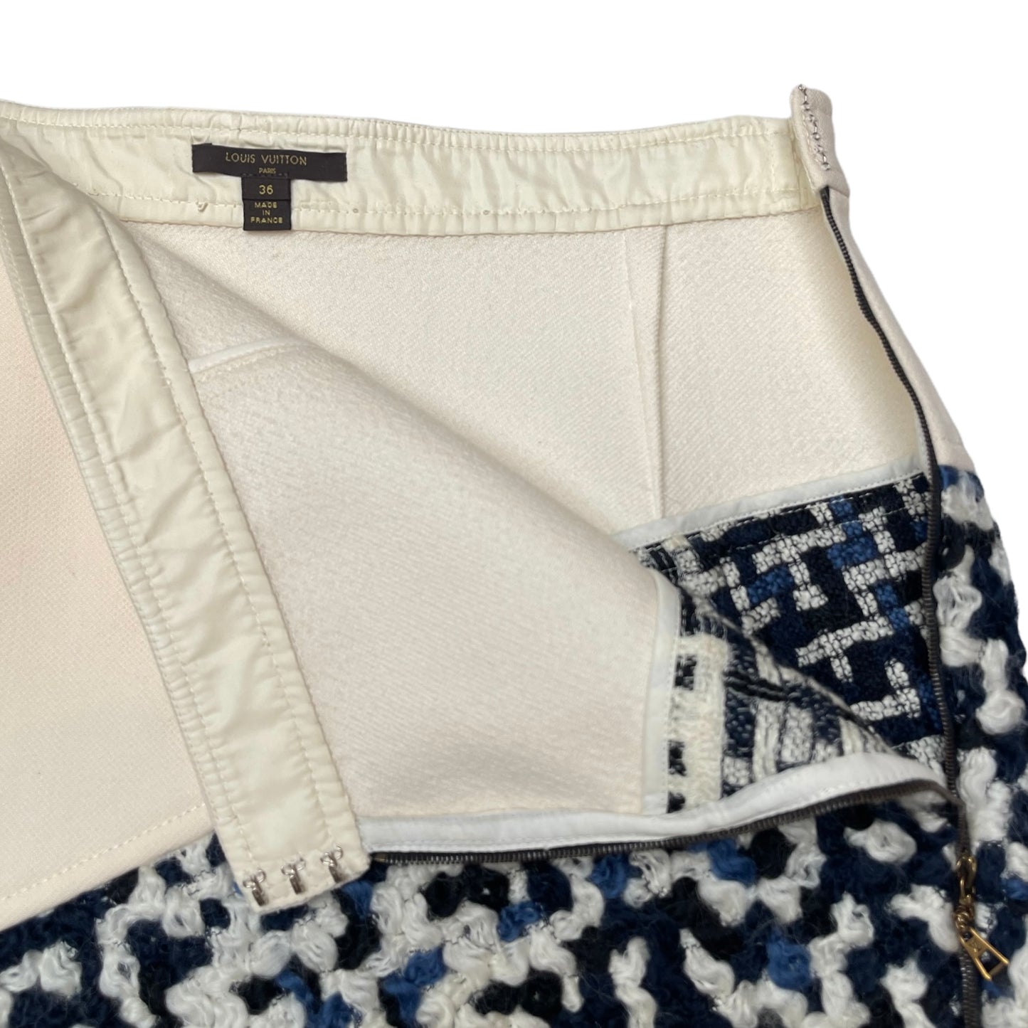 Beige Wool Skirt with Tweed - S