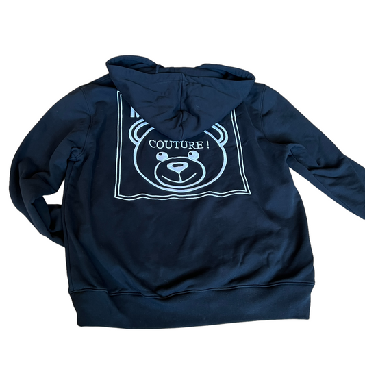 Graphic Print Zipper Hoodie - 8